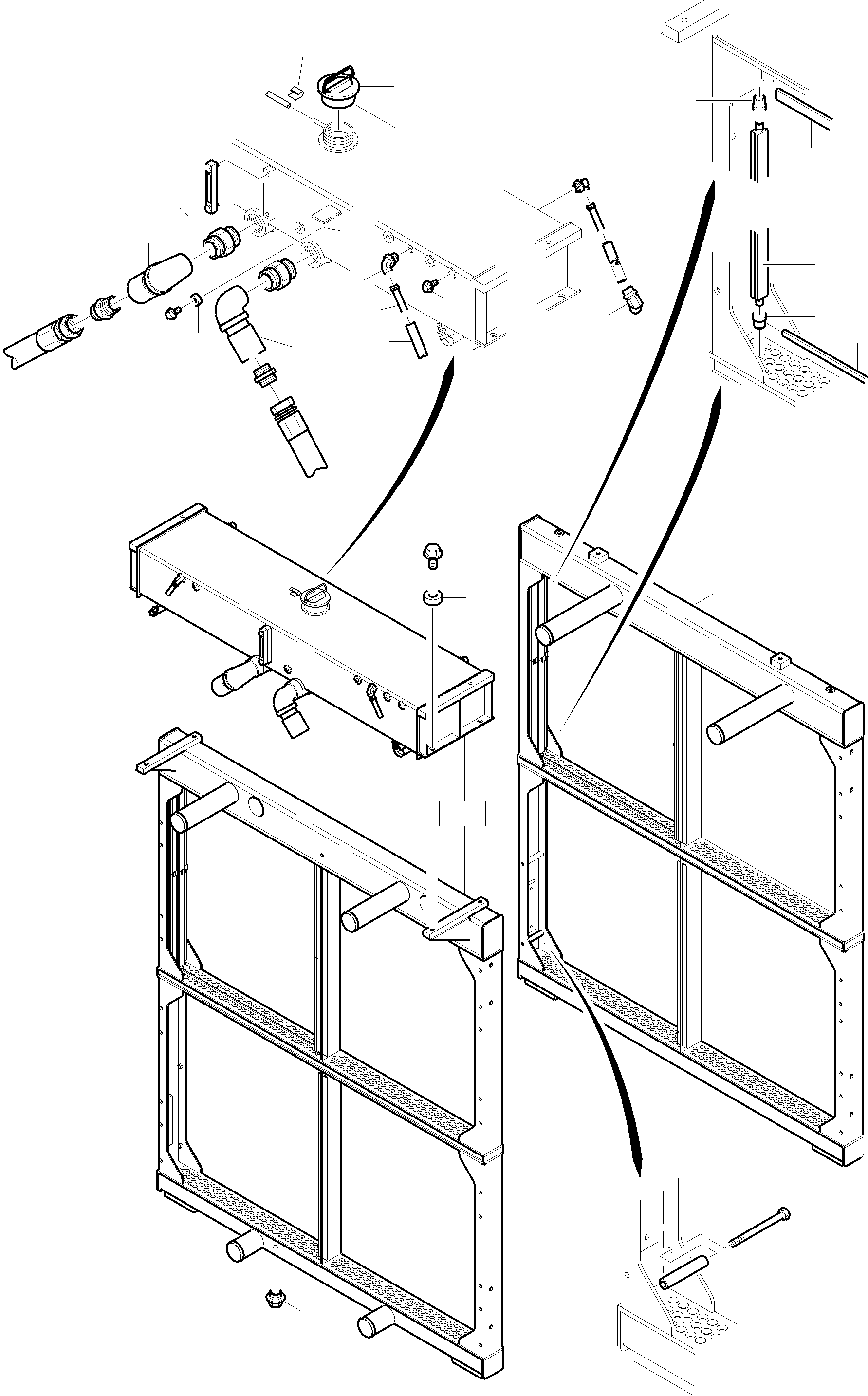 Komatsu parts book diagram for PC3000-6 S/N 06382: RADIATOR