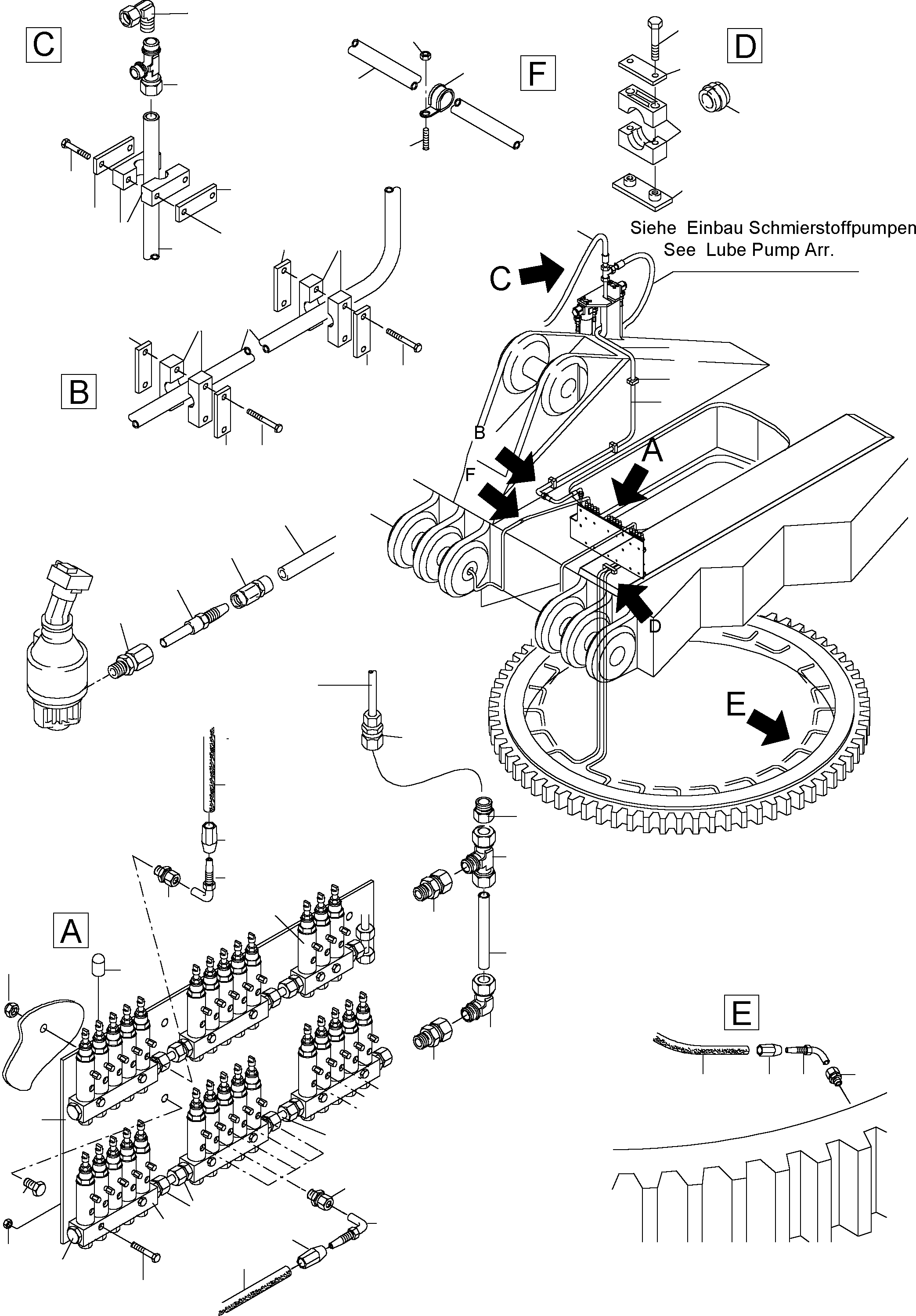 Excavators Mining Komatsu / PC4000-6 S/N 08153(g08153) / Lube Distributor Slew Ring(355-2320 : 355-2320)