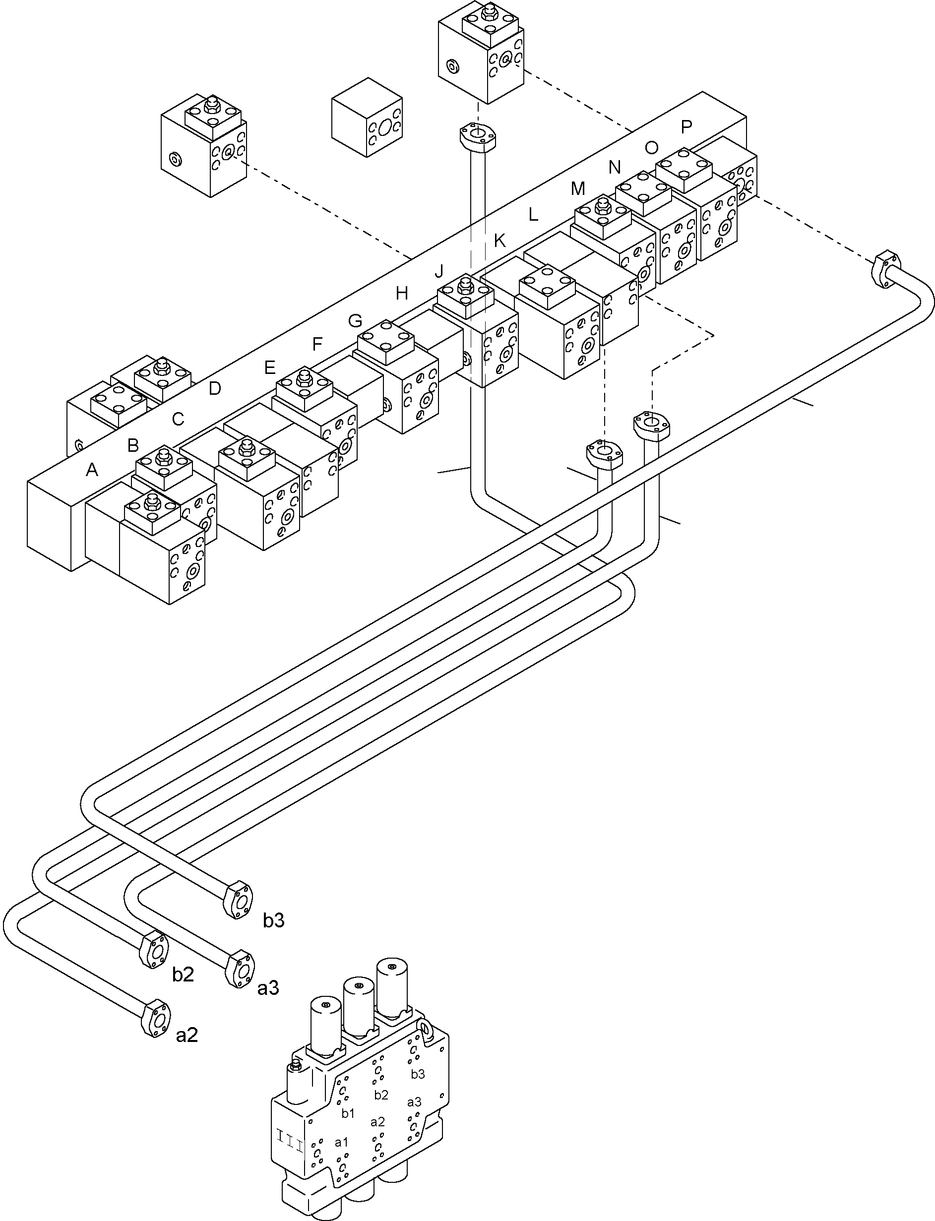 Excavators Mining Komatsu / PC4000-6 S/N 08153(g08153) / Pressure lines control blocks mainfold(355-1858 : 355-1858)