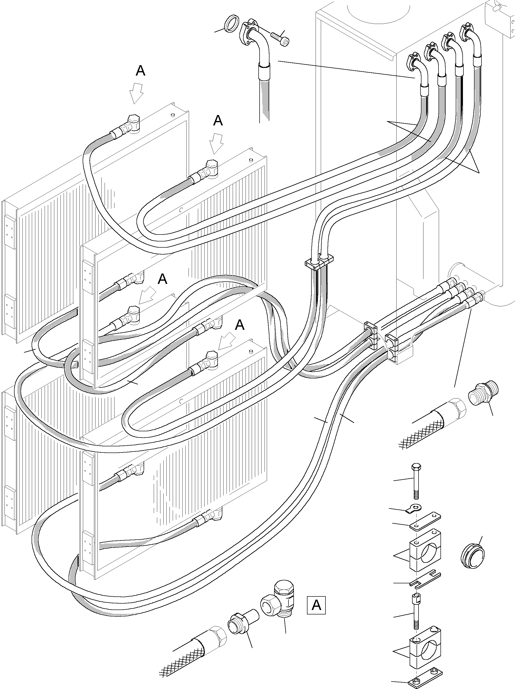 Excavators Mining Komatsu / PC4000-6 S/N 08153(g08153) / Oil Cooler - Hose Assy.(355-1816 : 355-1816)