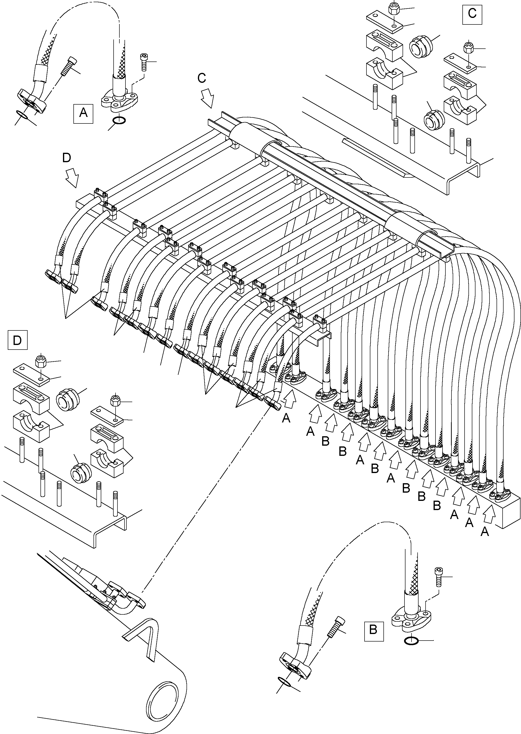 Excavators Mining Komatsu / PC4000-6 S/N 08153(g08153) / Hoses Assy. - Manifold- Boom(355-1873 : 355-1873)