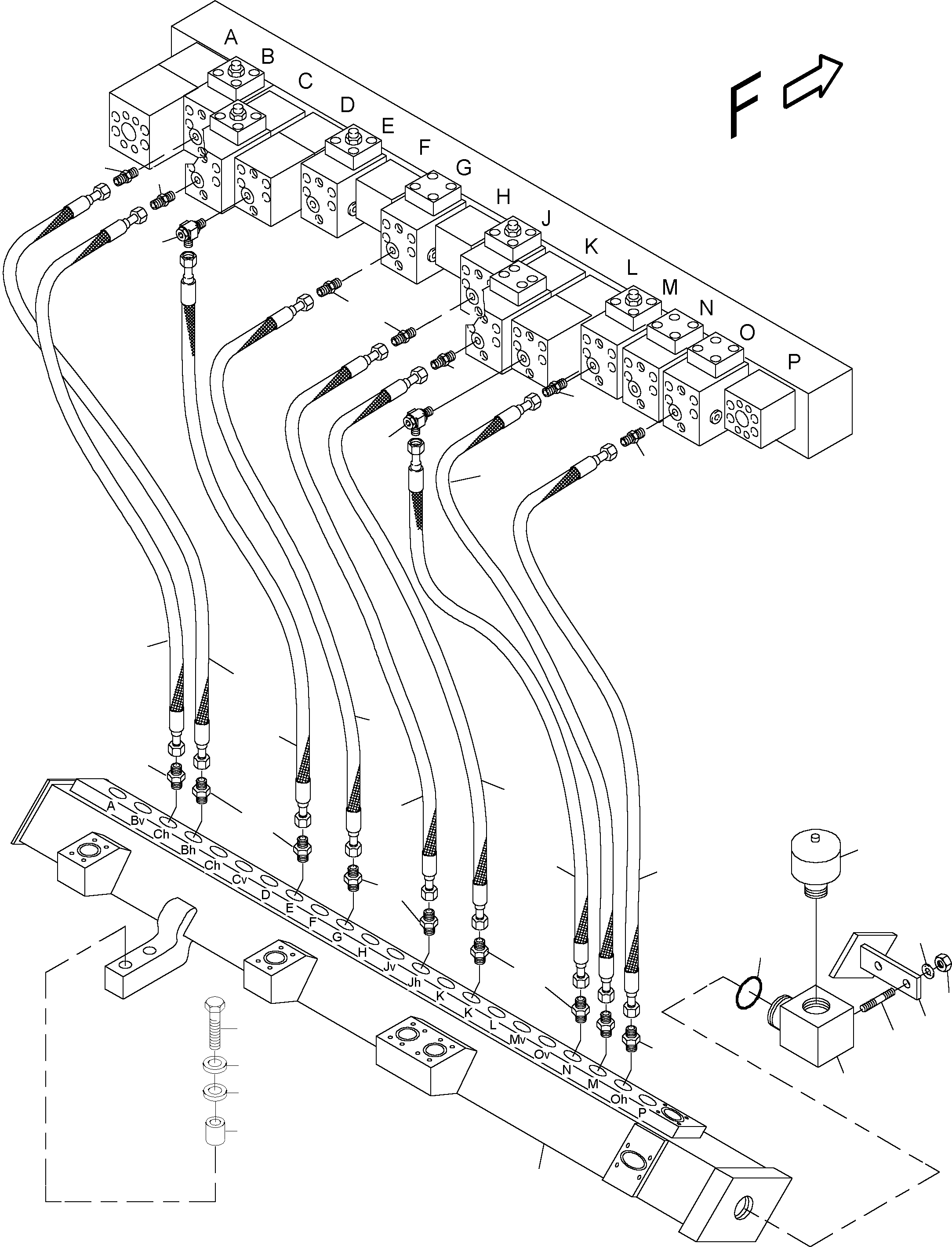 Excavators Mining Komatsu / PC4000-6 S/N 08153(g08153) / Return lines - mainfold (BE)(355-1863 : 355-1863)