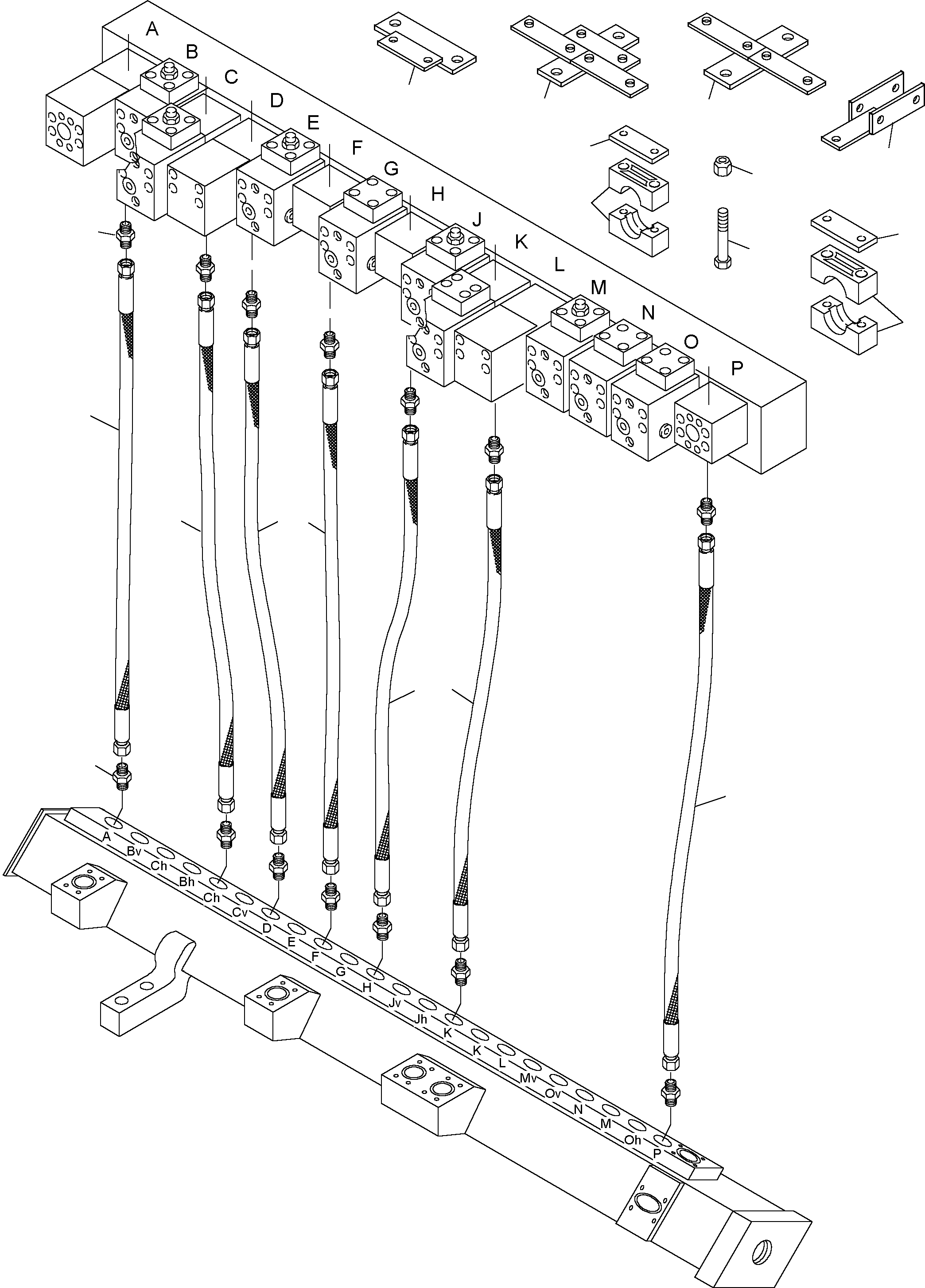 Excavators Mining Komatsu / PC4000-6 S/N 08153(g08153) / Return lines - mainfold (BE)(355-1863 : 355-1863)
