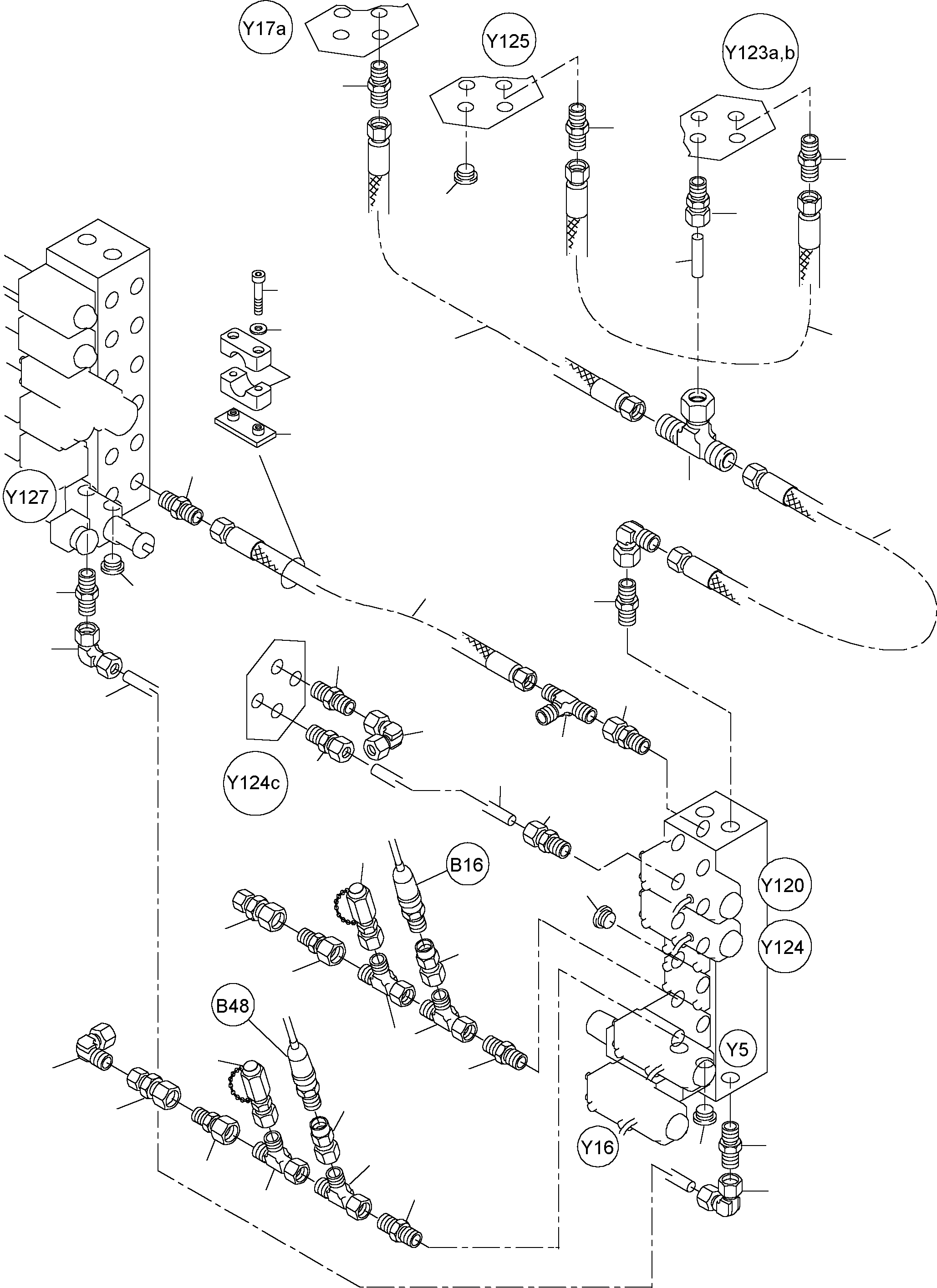 Excavators Mining Komatsu / PC4000-6 S/N 08153(g08153) / Control- and Filter Plate Piping(355-1842a : 355-1842a)