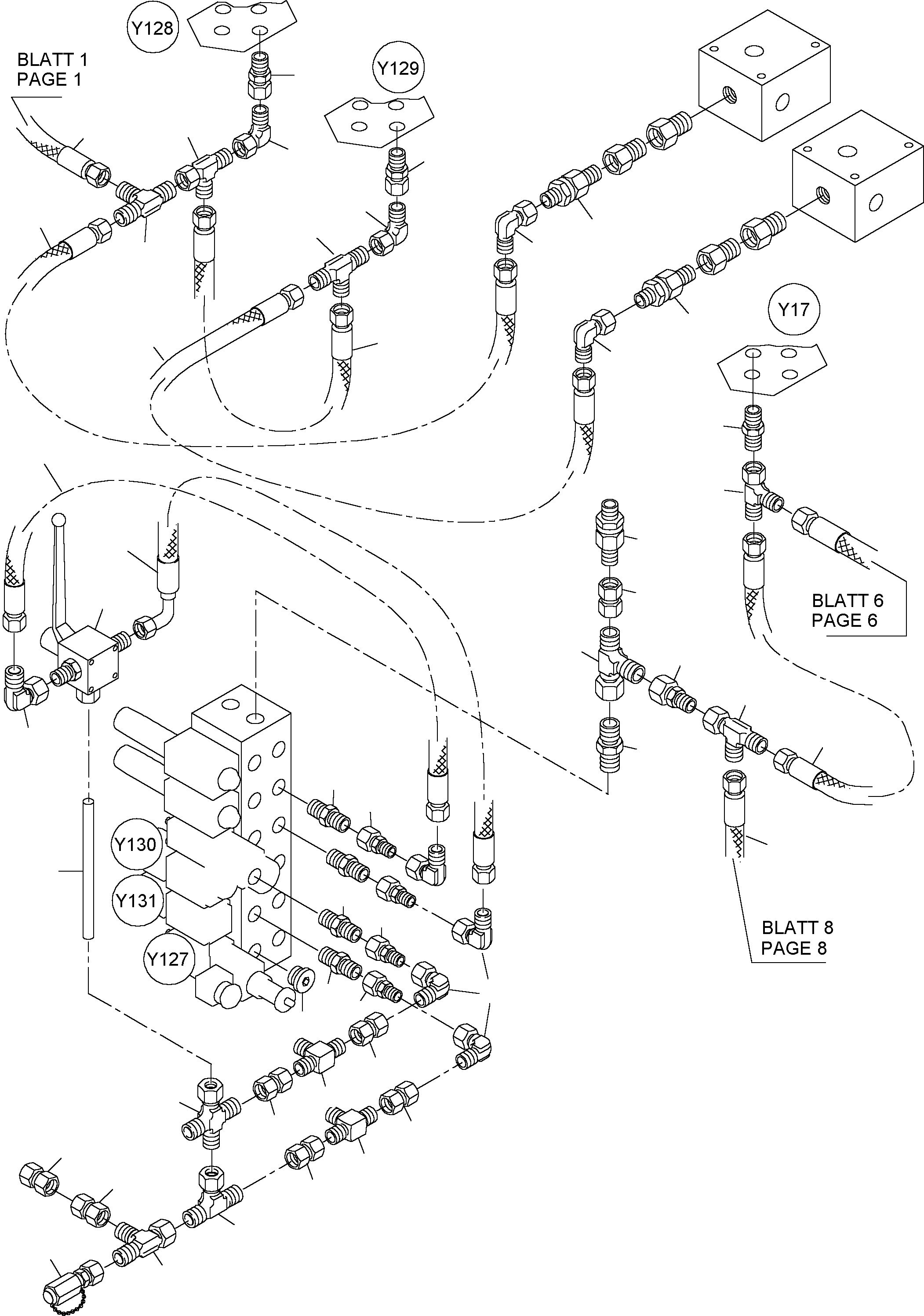 Excavators Mining Komatsu / PC4000-6 S/N 08153(g08153) / Control- and Filter Plate Piping(355-1842a : 355-1842a)