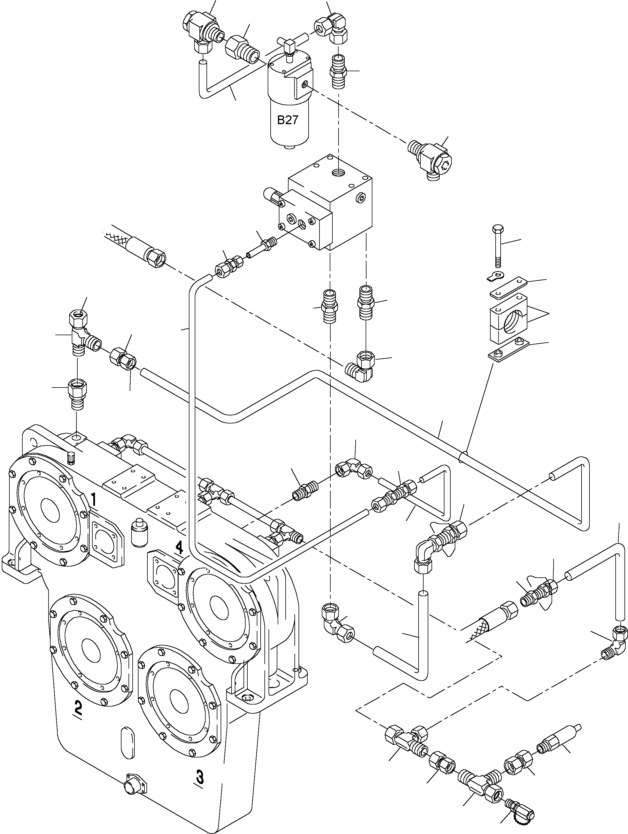 Excavators Mining Komatsu / PC4000-6 S/N 08153(g08153) / Control- and Filter Plate Piping(355-1842a : 355-1842a)