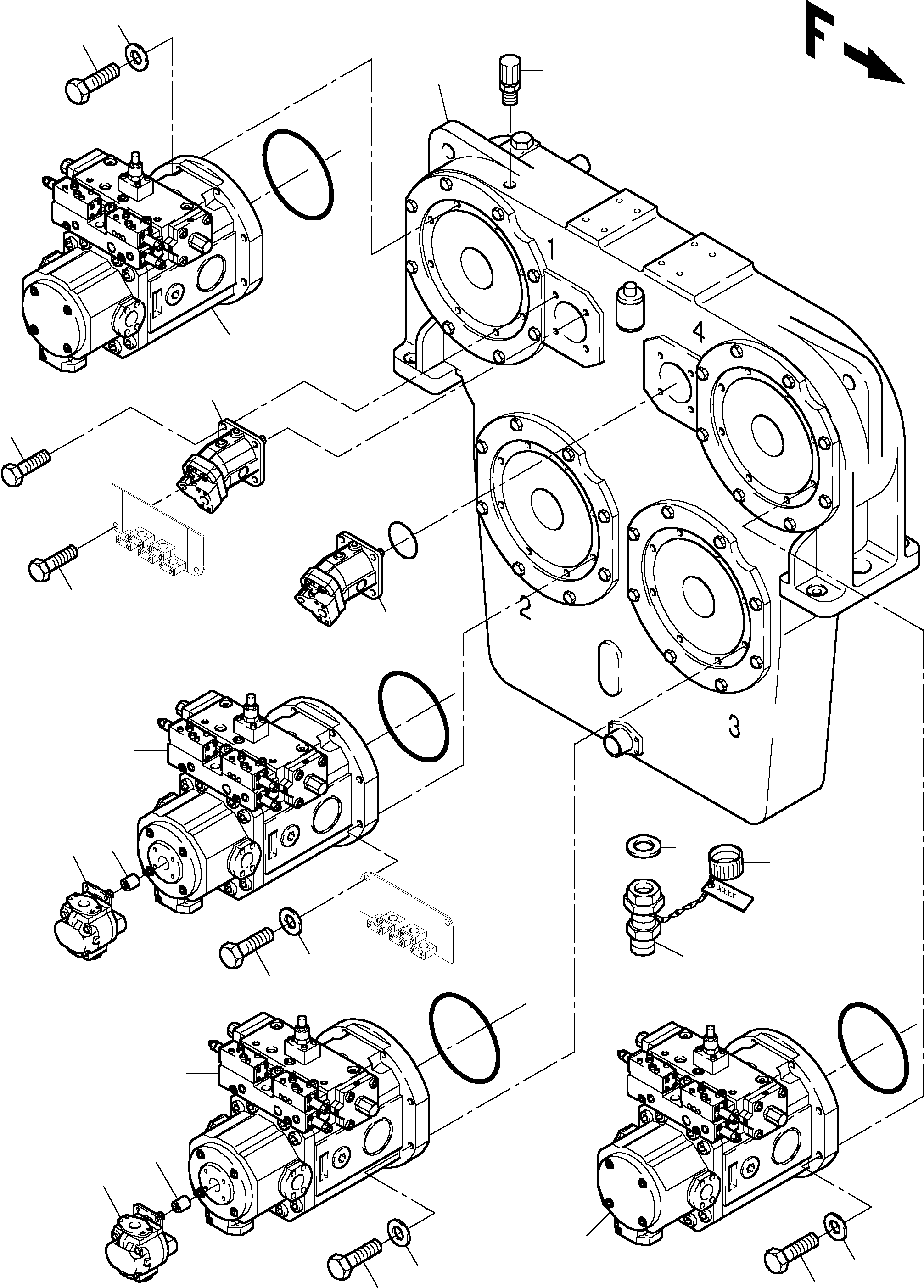 Excavators Mining Komatsu / PC4000-6 S/N 08153(g08153) / Pump Mounting; Cover PDG(355-1230a : 355-1230a)