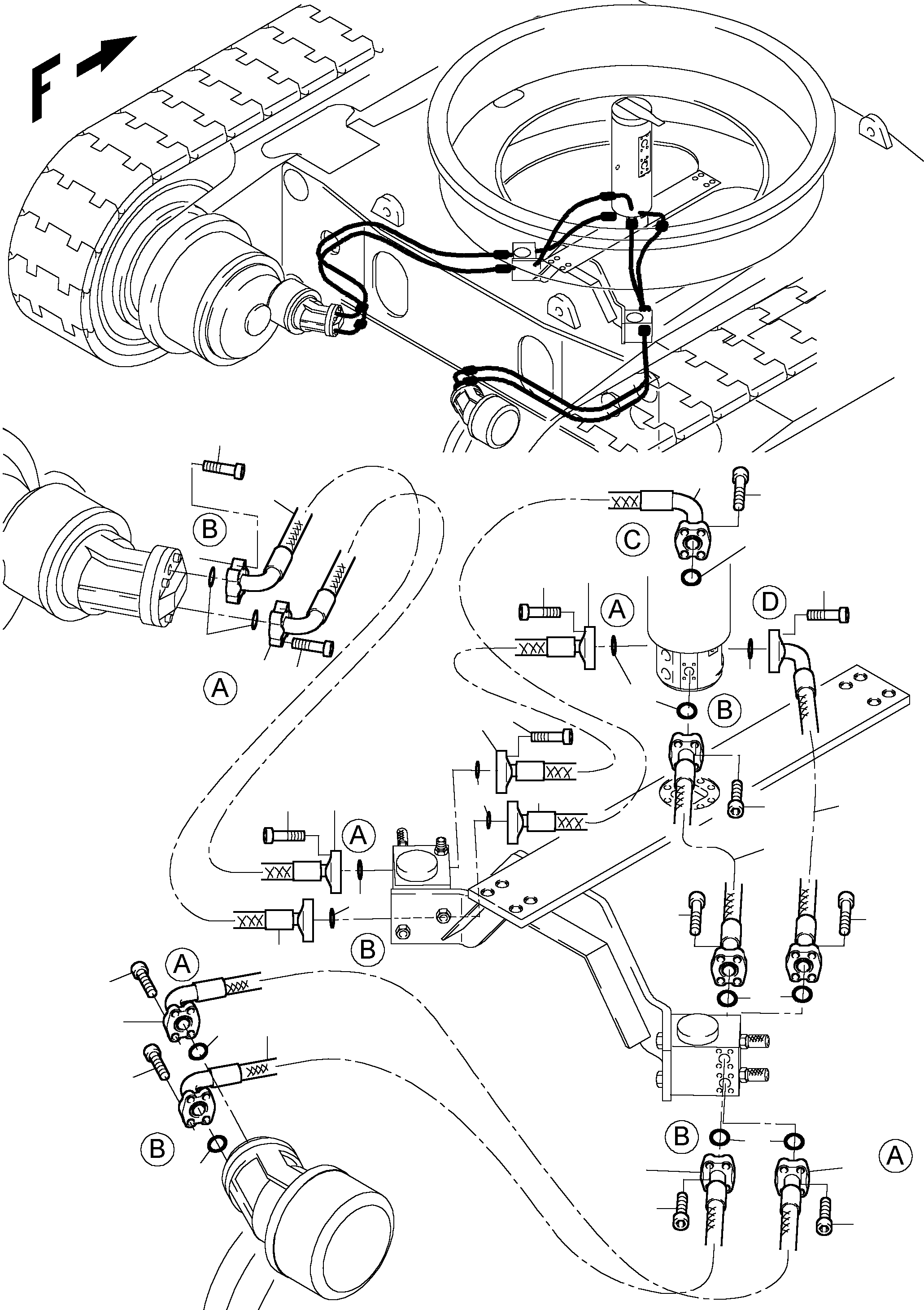Excavators Mining Komatsu / PC4000-6 S/N 08154(g08154) / Pressure Lines, Drive Motor - Rotary Joint(355-3170 : 355-3170)