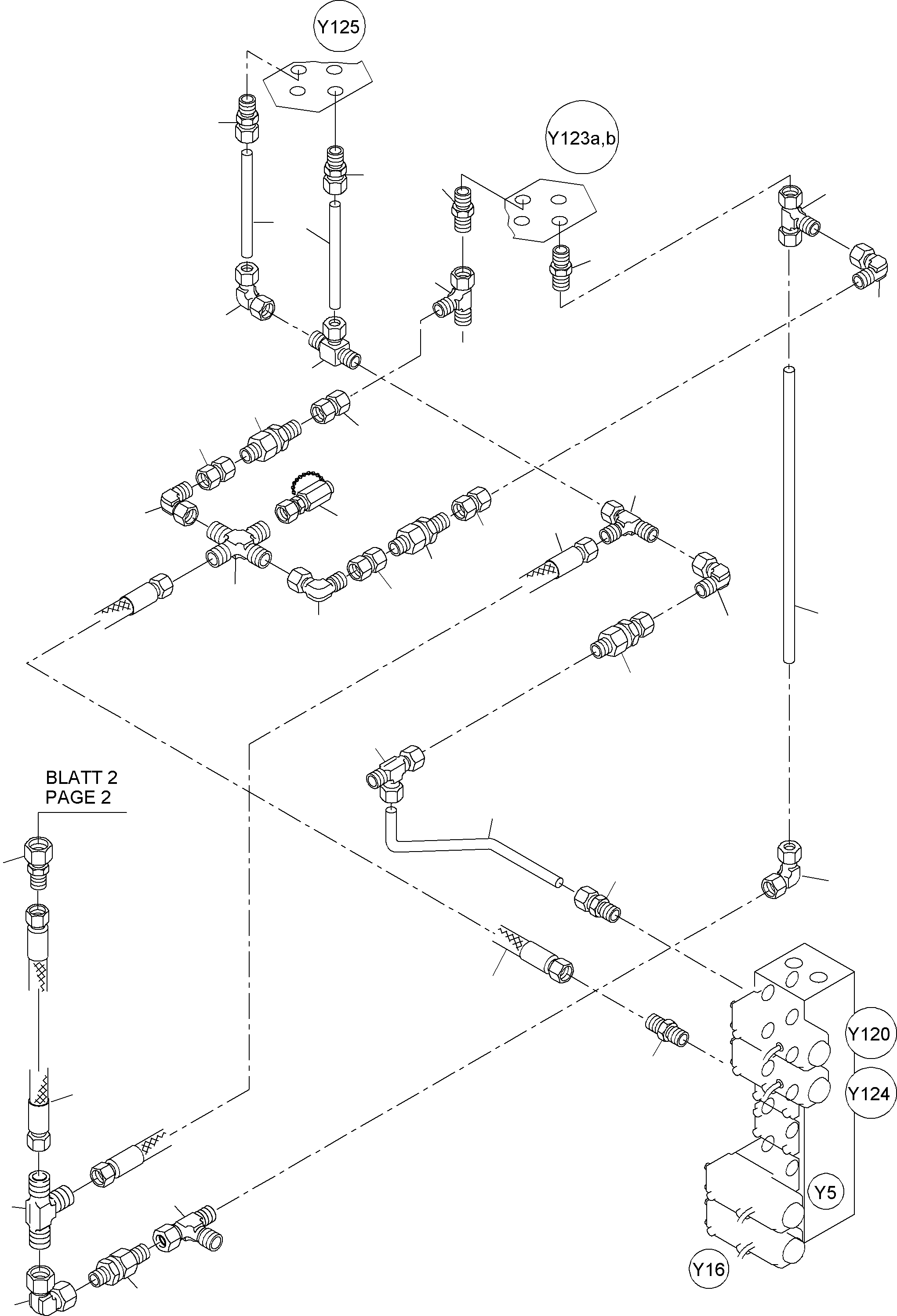 Excavators Mining Komatsu / PC4000-6 S/N 08154(g08154) / Control- and Filter Plate Piping(355-1842c : 355-1842c)