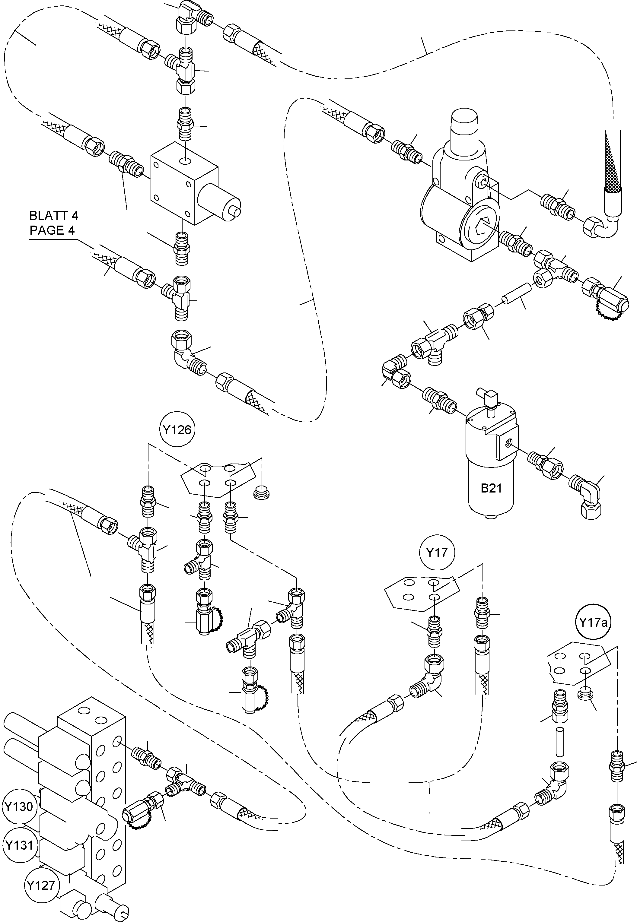 Excavators Mining Komatsu / PC4000-6 S/N 08154(g08154) / Control- and Filter Plate Piping(355-1842c : 355-1842c)