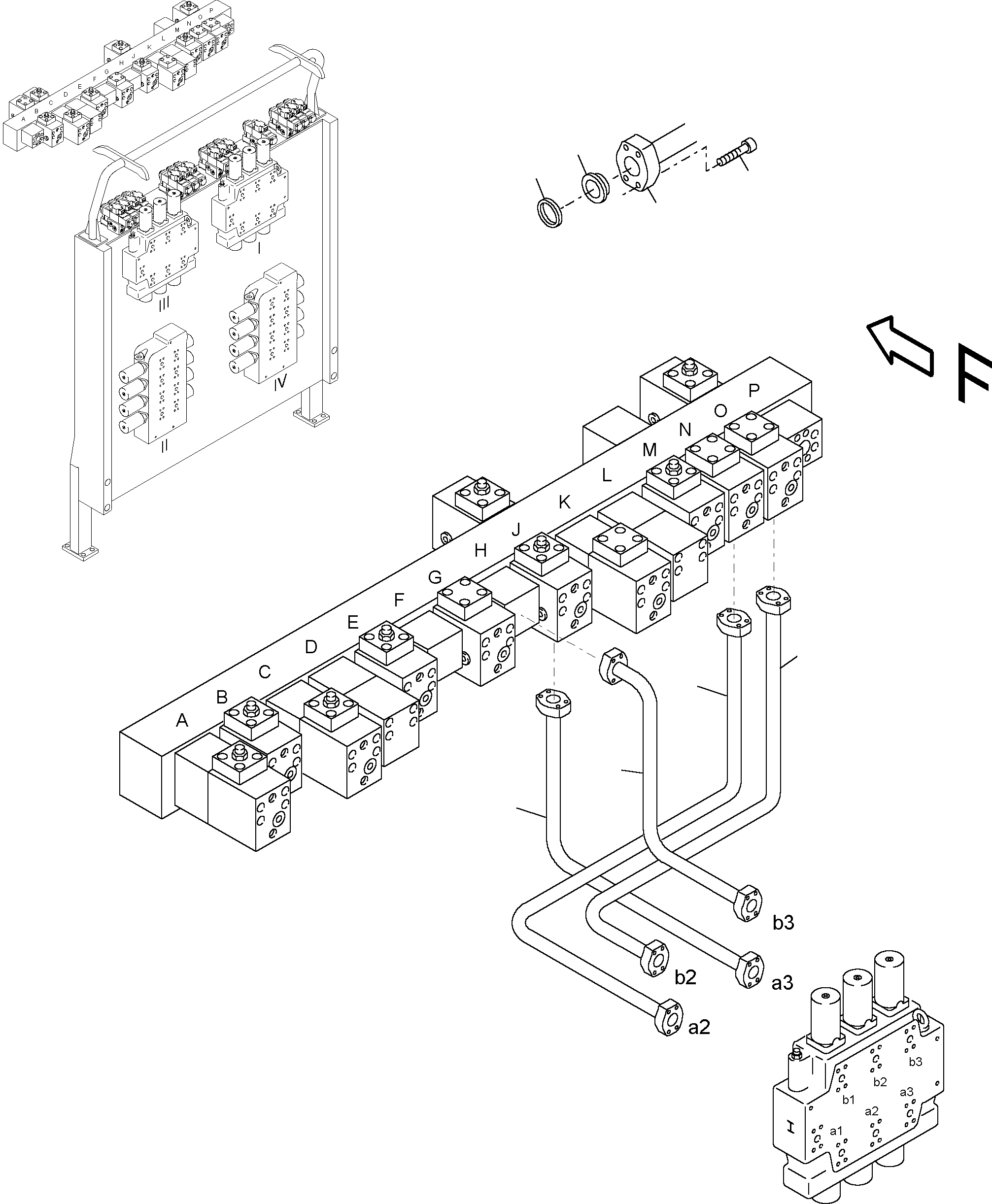 Excavators Mining Komatsu / PC4000-6 S/N 08154(g08154) / Pressure lines control blocks mainfold(355-1858a : 355-1858a)
