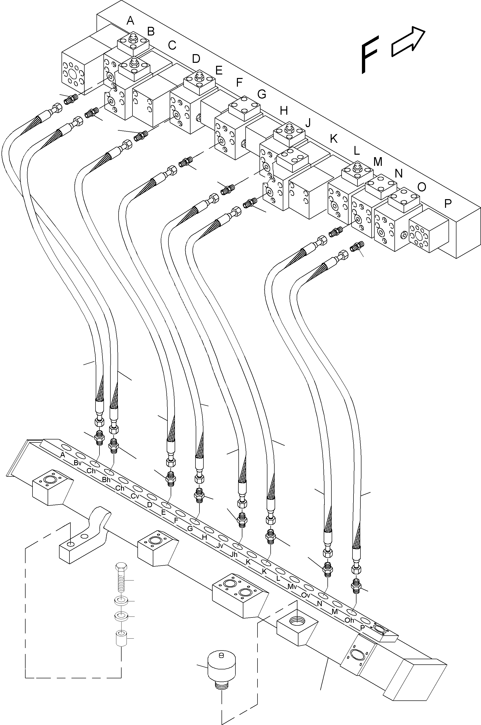 Excavators Mining Komatsu / PC4000-6 S/N 08161(g08161) / Return lines - mainfold (BBE)(355-1862a : 355-1862a)