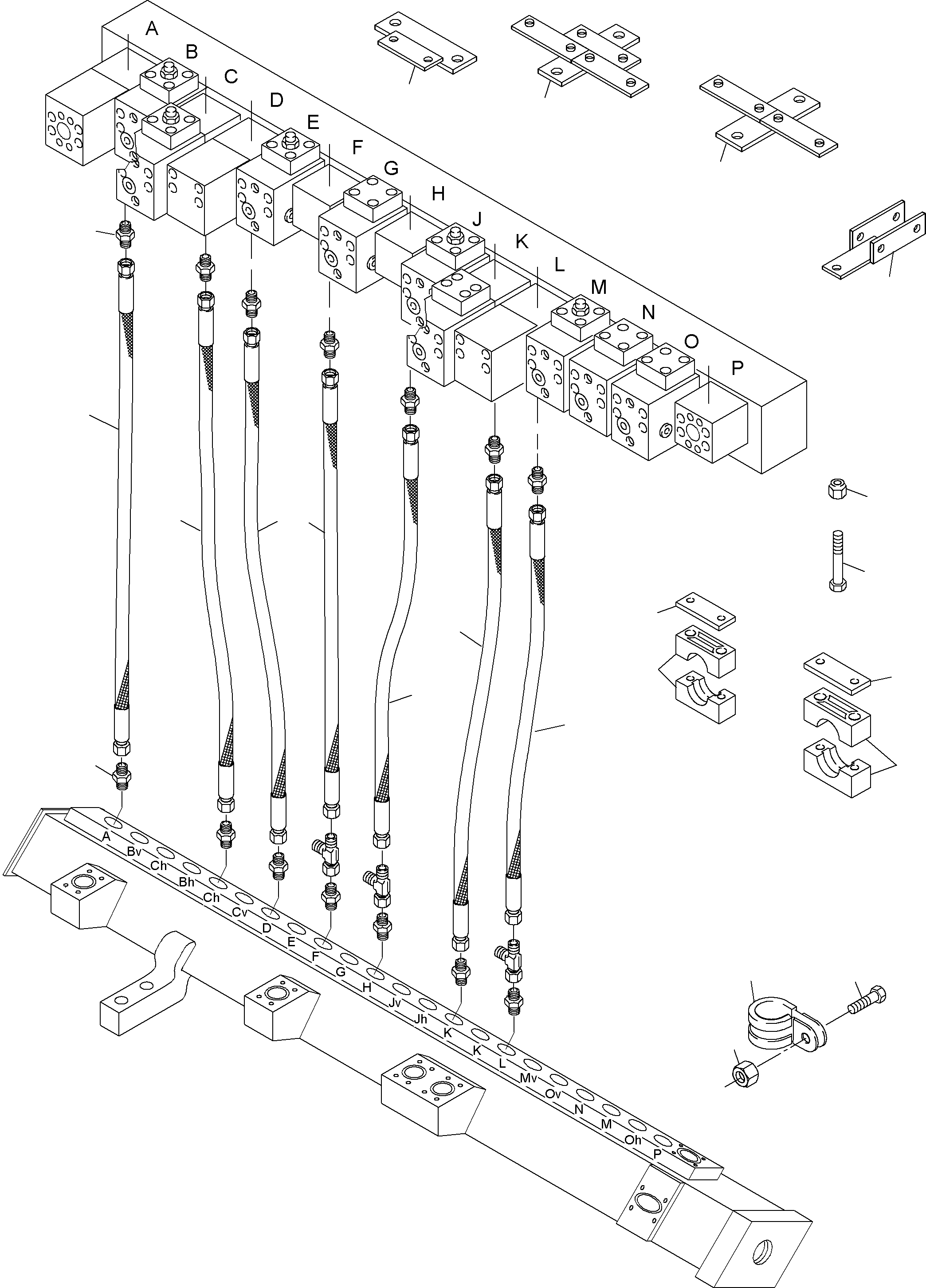 Excavators Mining Komatsu / PC4000-6 S/N 08161(g08161) / Return lines - mainfold (BBE)(355-1862a : 355-1862a)