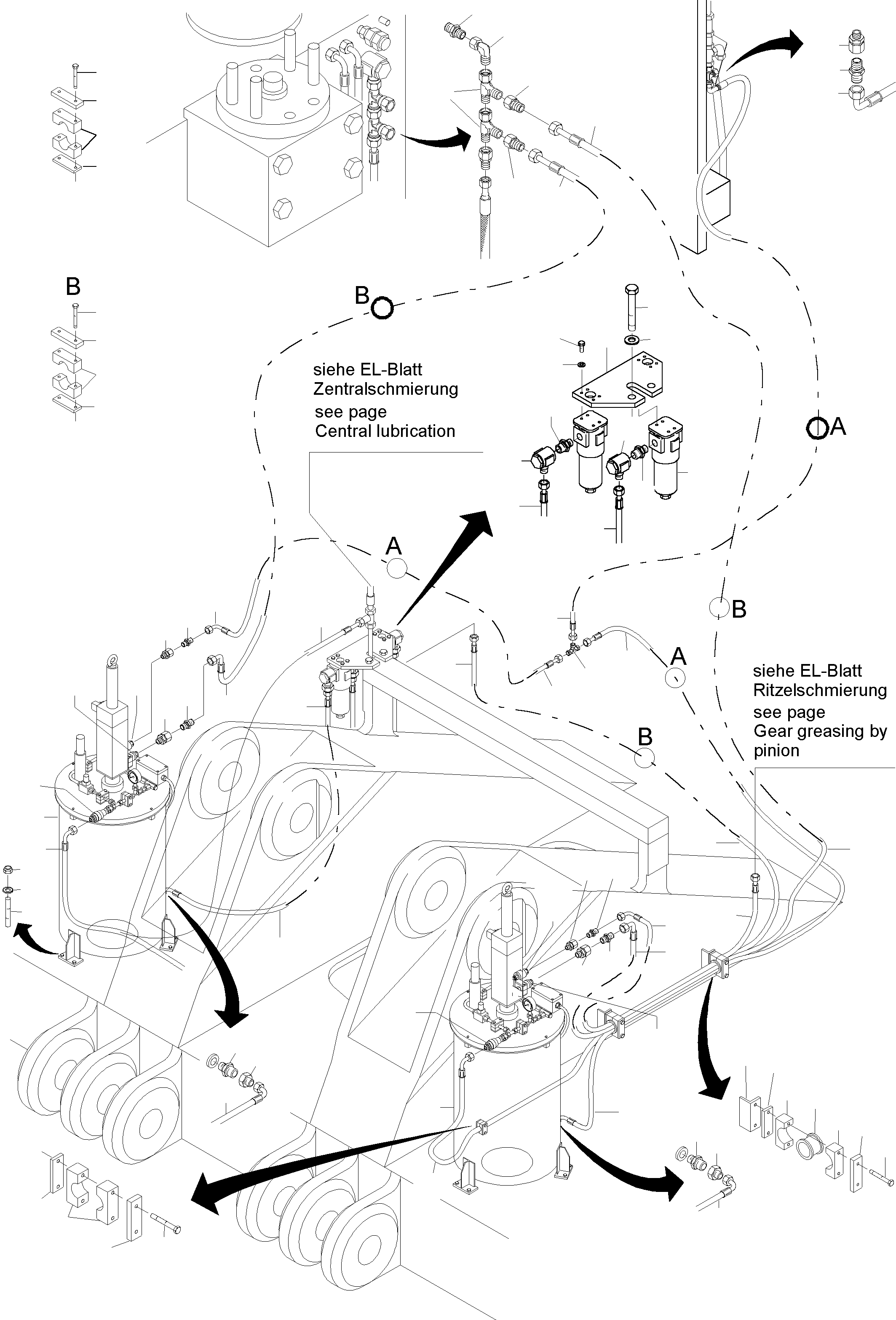 Excavators Mining Komatsu / PC4000-6 S/N 08161(g08161) / Lube Pump Station Arrangement(355-2311c : 355-2311c)