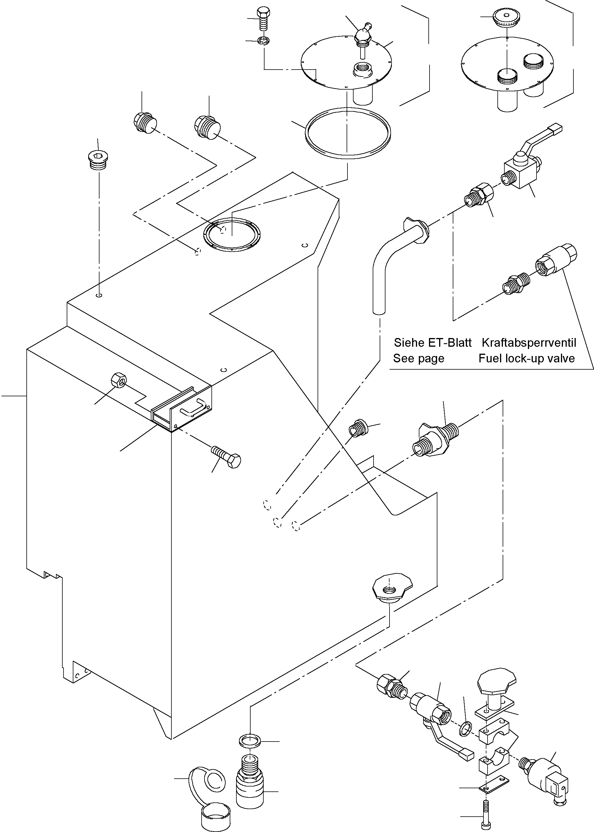 Komatsu parts book diagram for PC4000-6 S/N 08164: FUEL TANK