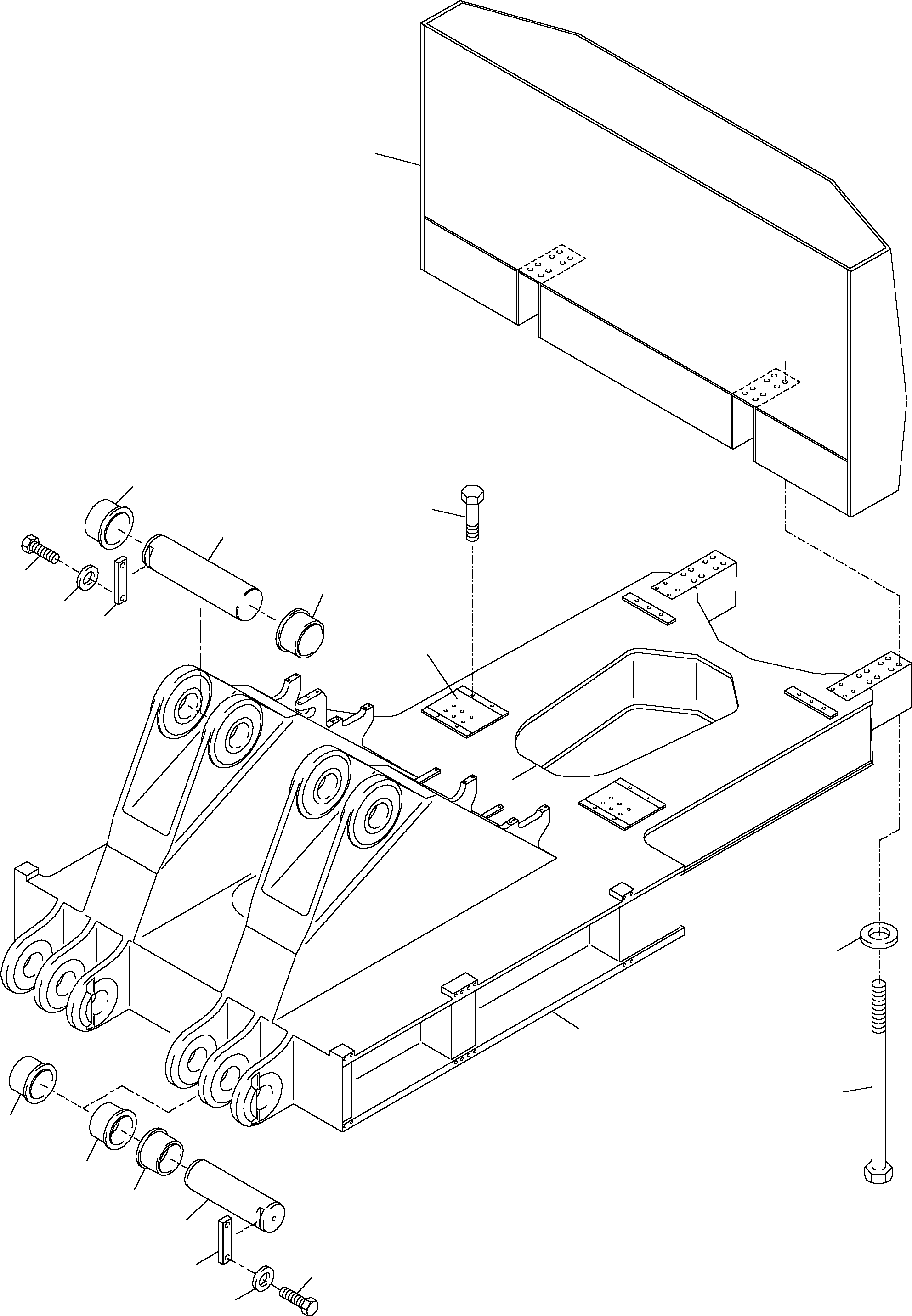 Komatsu parts book diagram for PC4000-6 S/N 08164: PIN, BOOM - COUNTERWIGHT