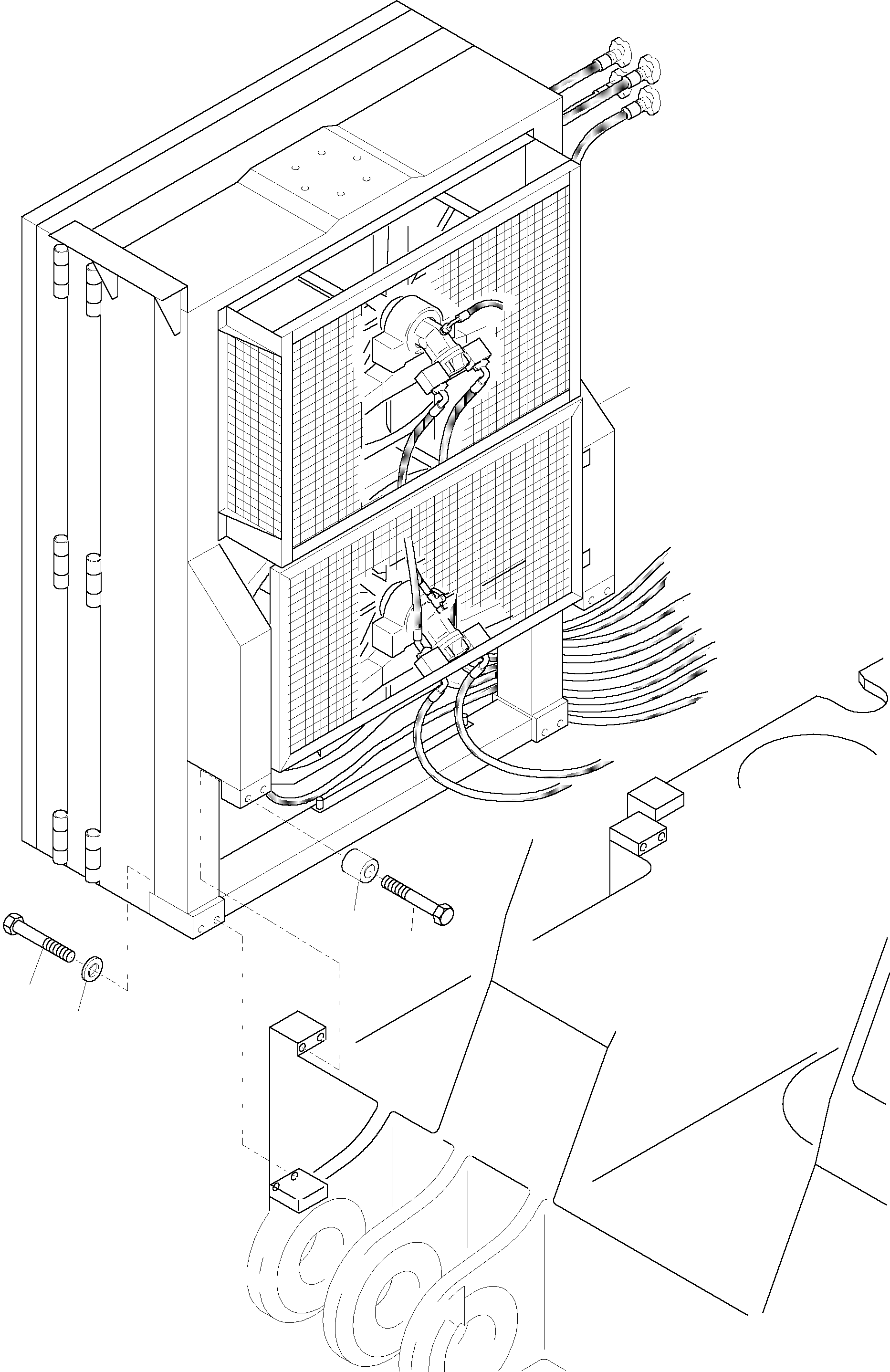 Komatsu parts book diagram for PC4000-6 S/N 08164: OIL COOLER SYSTEM
