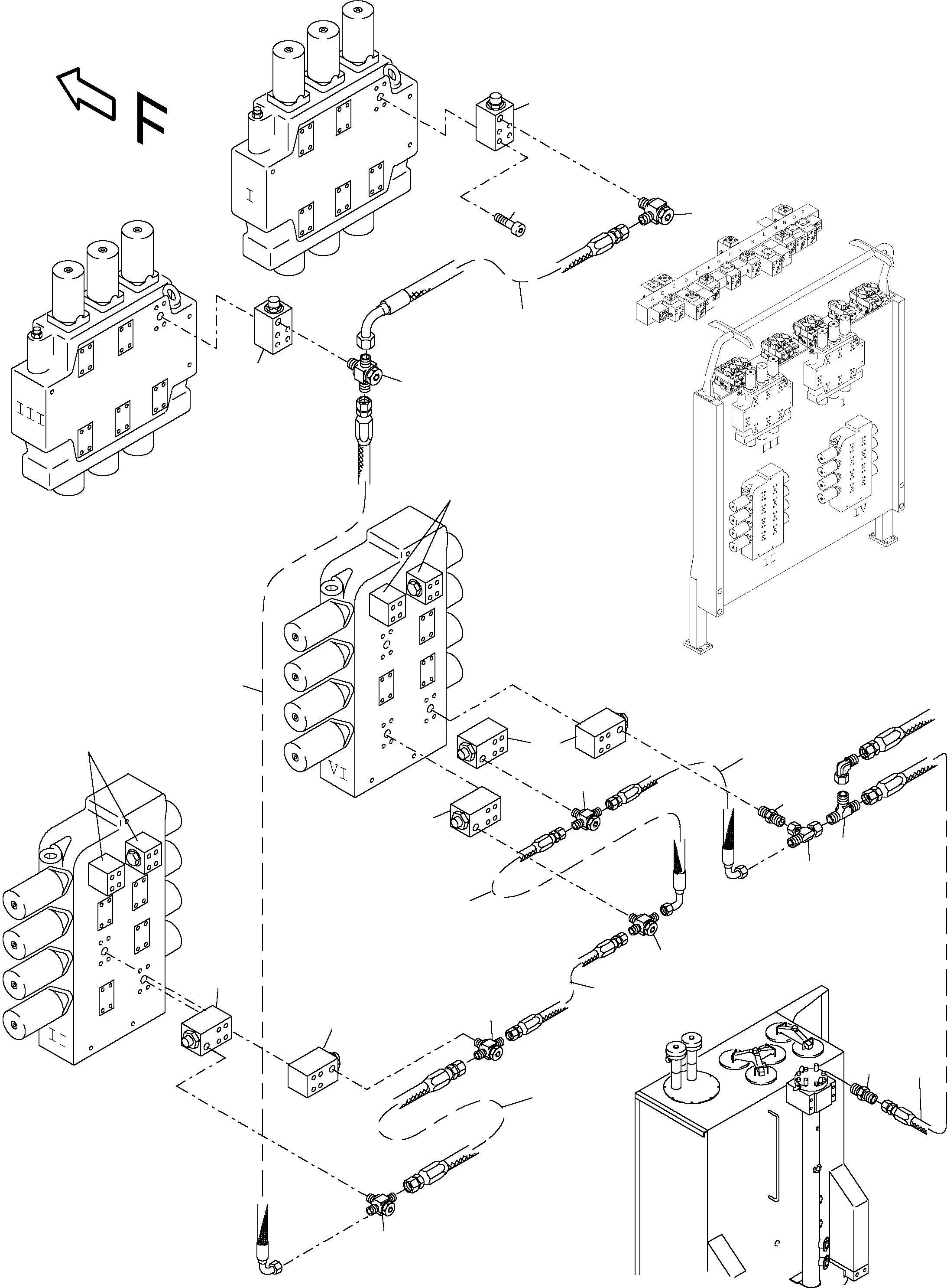 Komatsu parts book diagram for PC4000-6 S/N 08164: VALVE CONTROL BLOCK (BE)