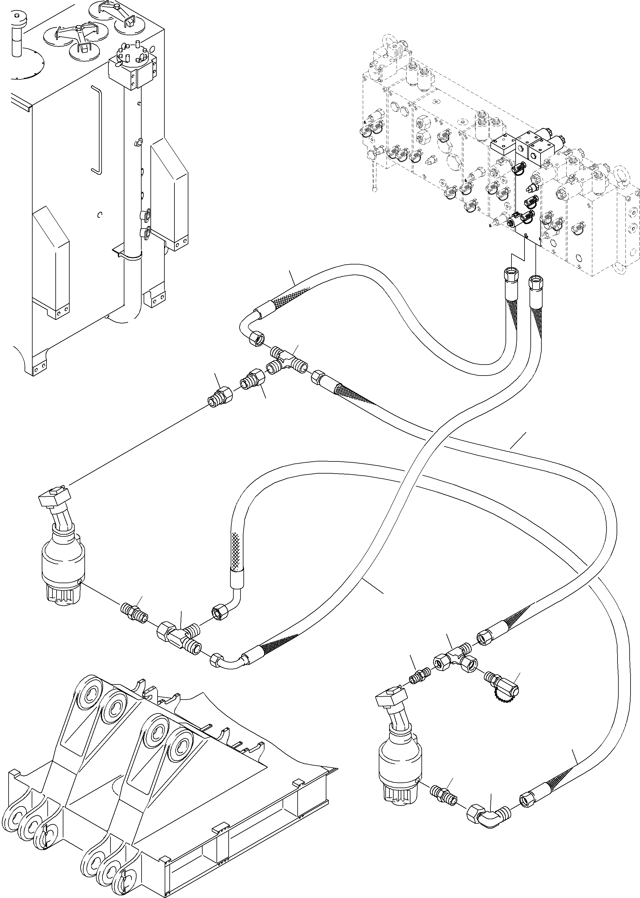 Komatsu parts book diagram for PC4000-6 S/N 08164: LINES SLEW GEAR
