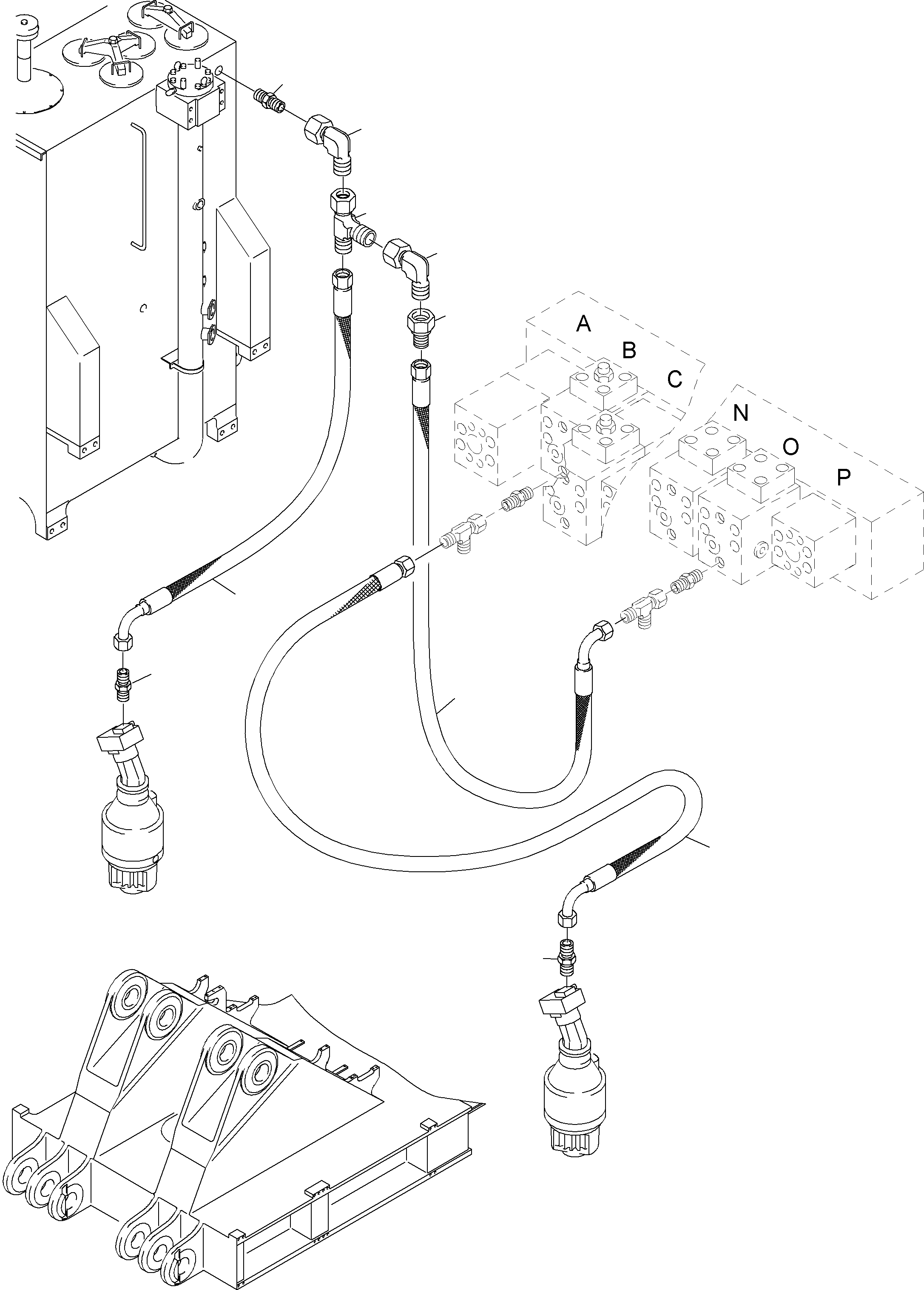 Komatsu parts book diagram for PC4000-6 S/N 08164: LINES SLEW GEAR