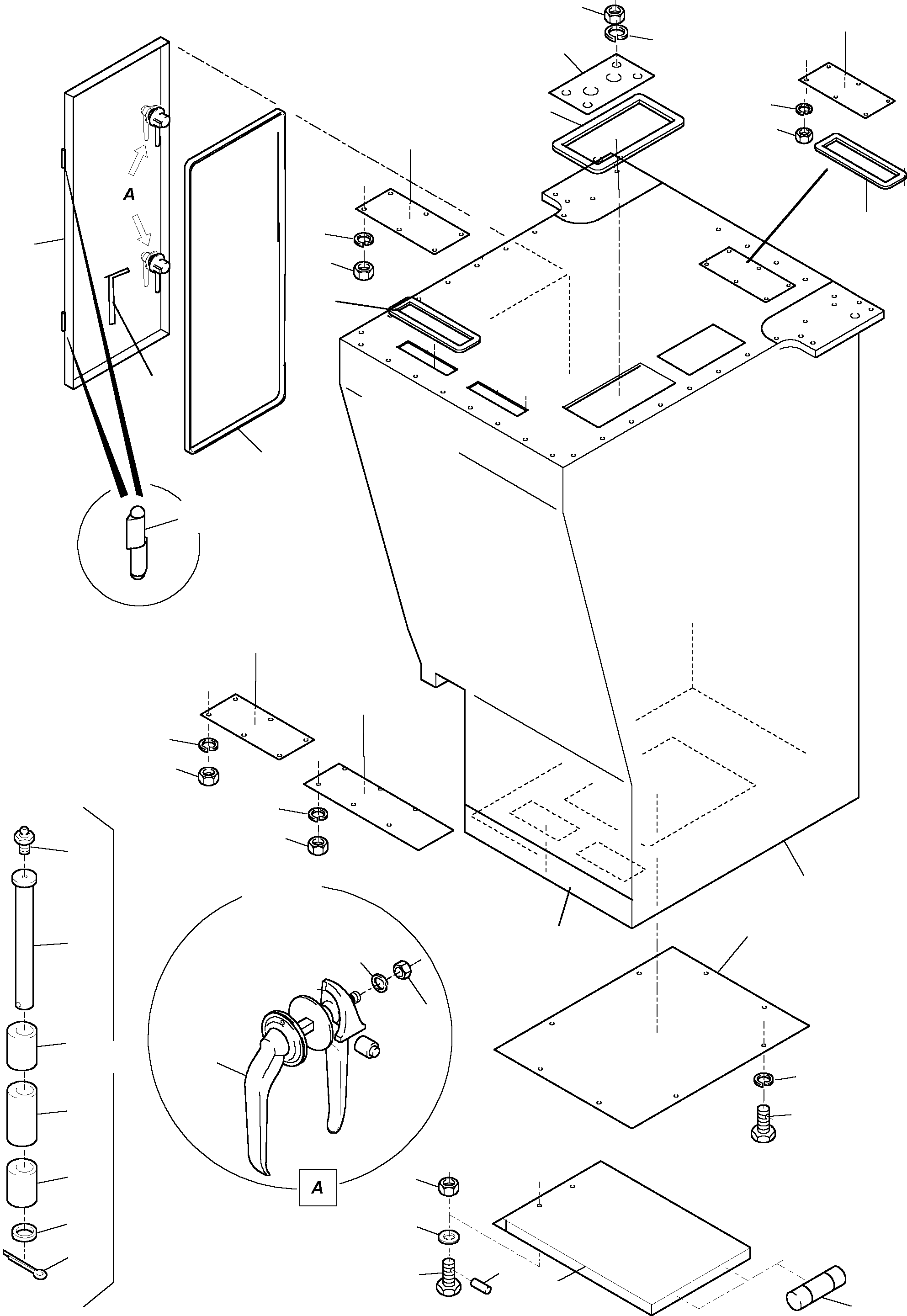 Komatsu parts book diagram for PC4000-6 S/N 08164: CAB SUPPORT ARR.