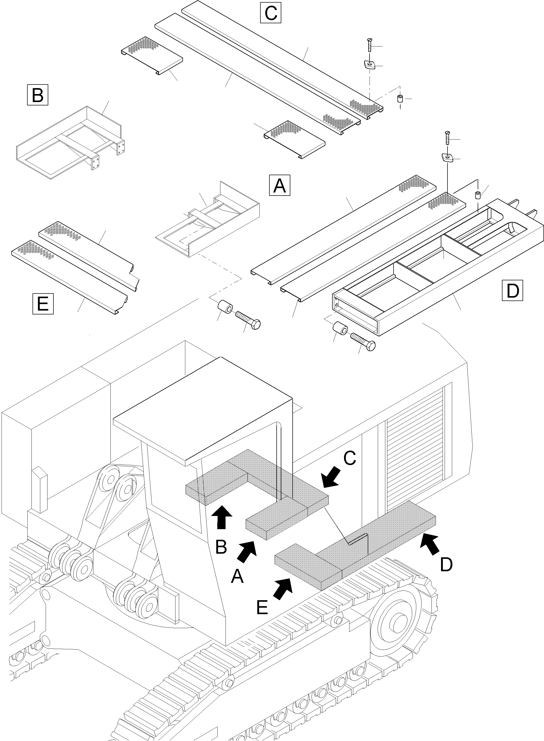 Komatsu parts book diagram for PC4000-6 S/N 08164: PLATFORM (BBE)