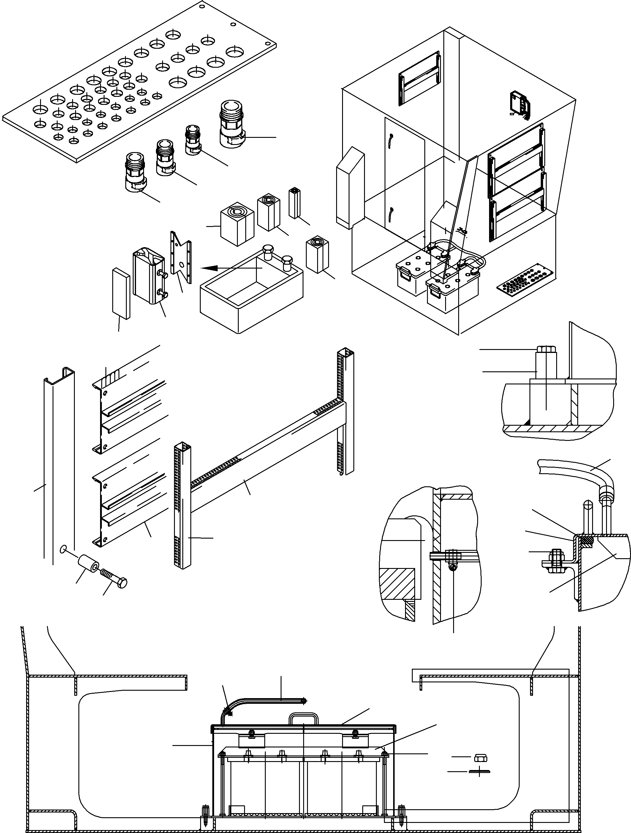 Komatsu parts book diagram for PC4000-6 S/N 08164: ELECTRIC - CAB SUPPORT