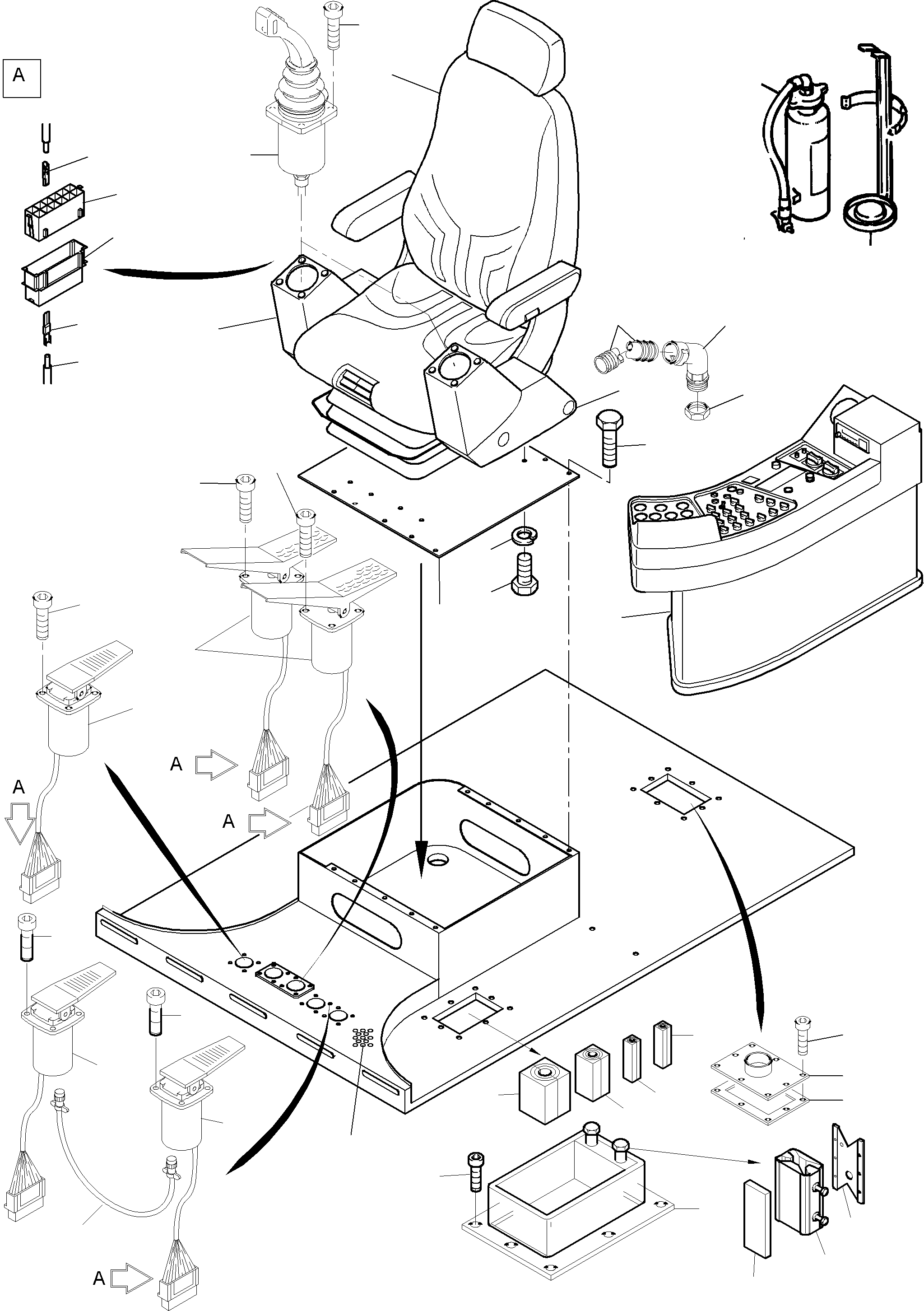 Komatsu parts book diagram for PC4000-6 S/N 08164: OPERATOR'S STAND
