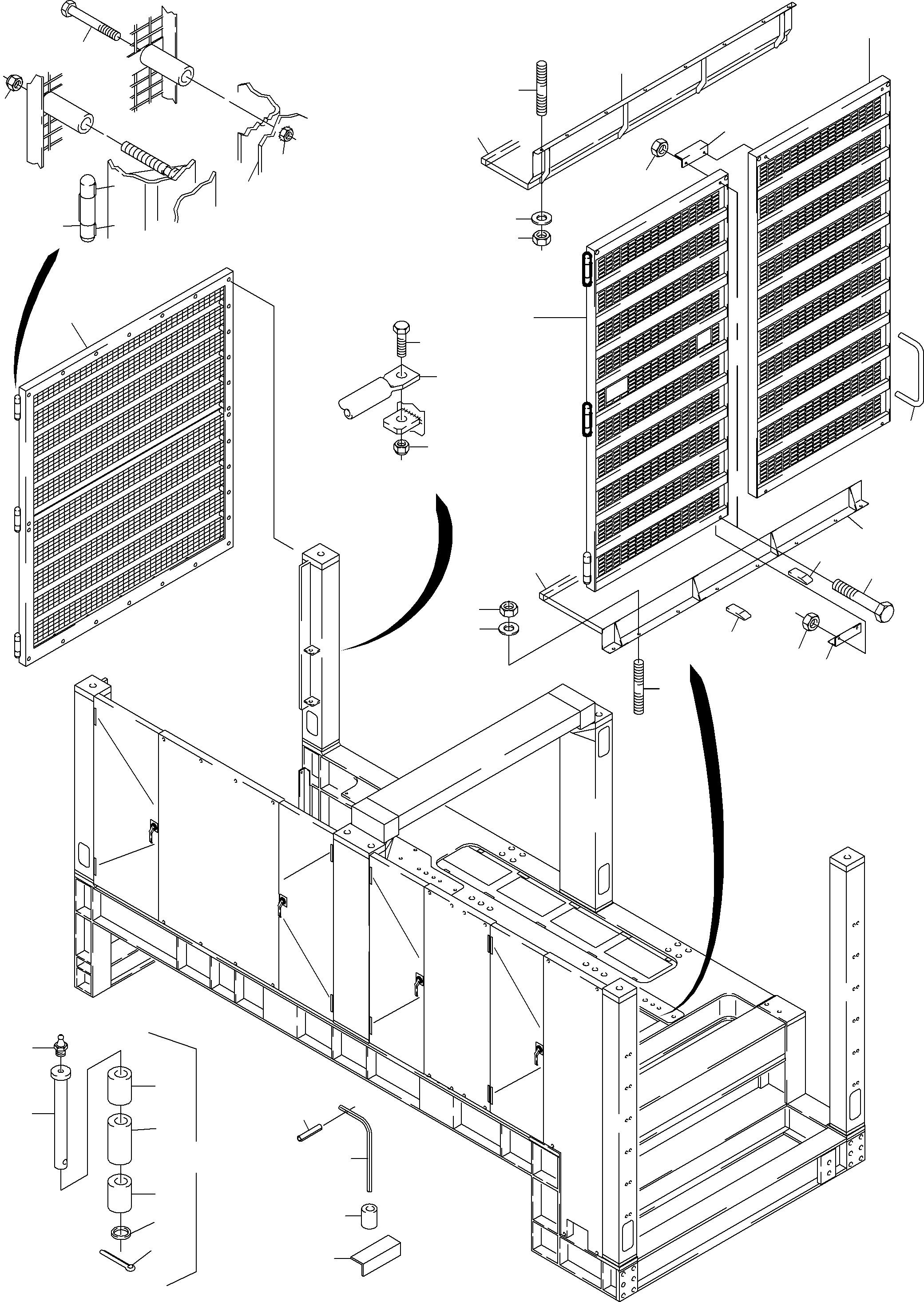 Komatsu parts book diagram for PC4000-6 S/N 08164: COVERING, ENGINE HOUSING