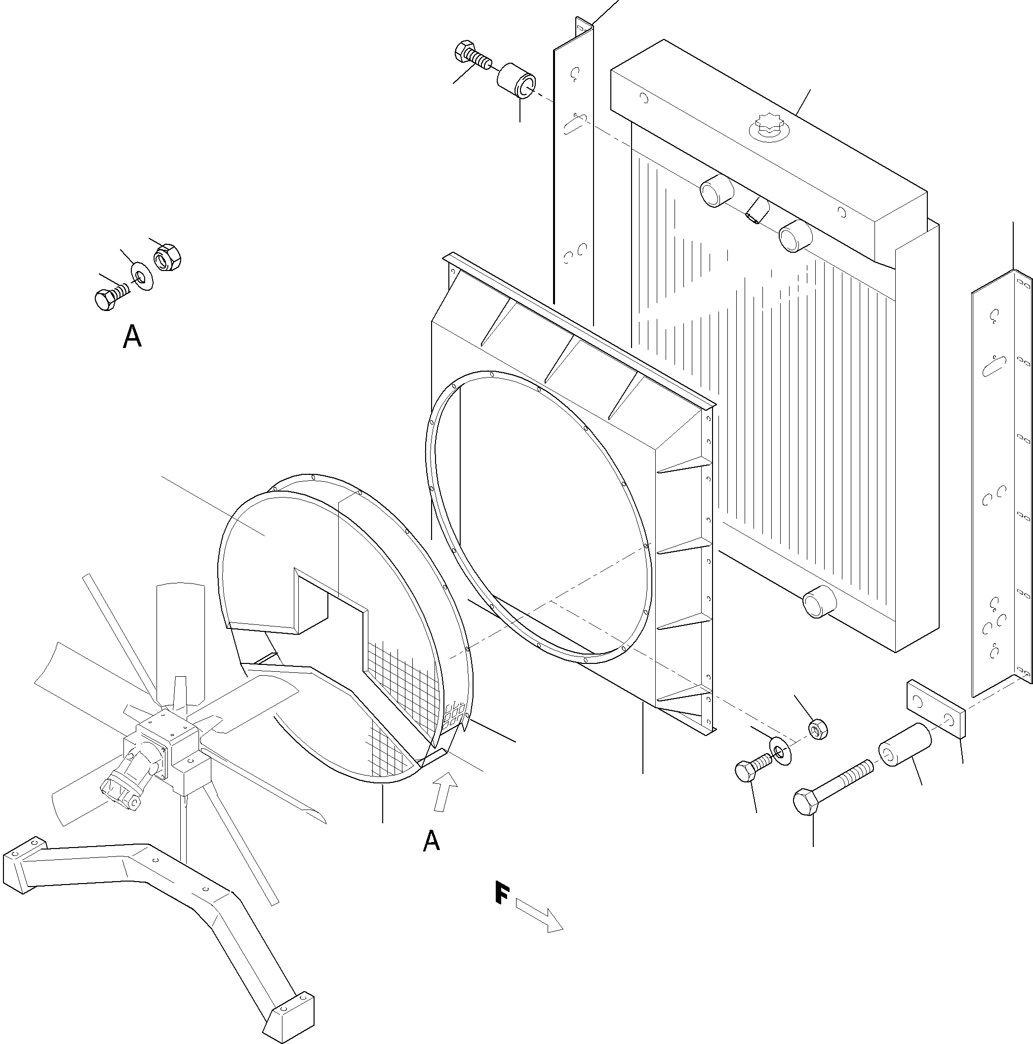 Komatsu parts book diagram for PC4000-6 S/N 08164: RADIATOR ARR.