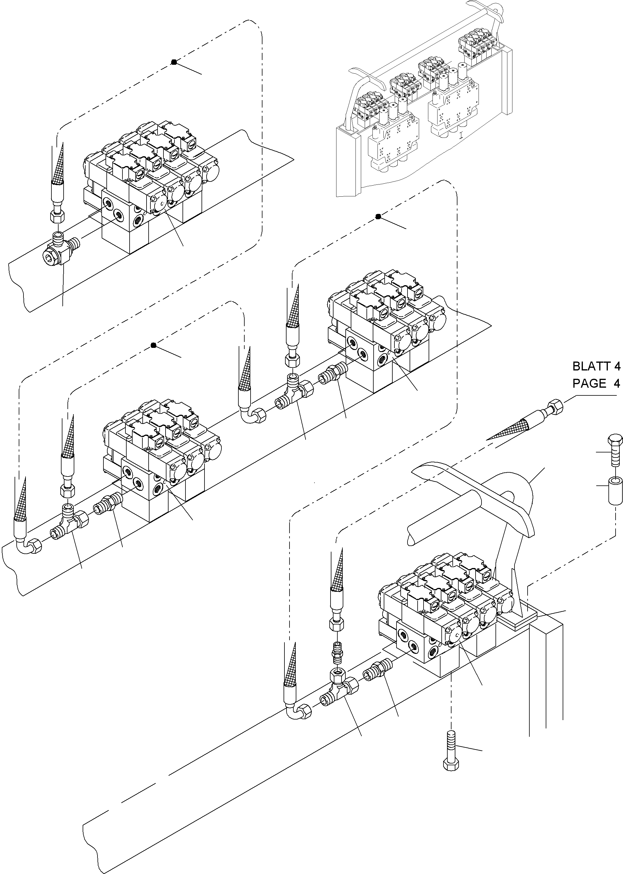 Komatsu parts book diagram for PC4000-6 S/N 08164: REMOT CONTROL MAINFOLD ARR.