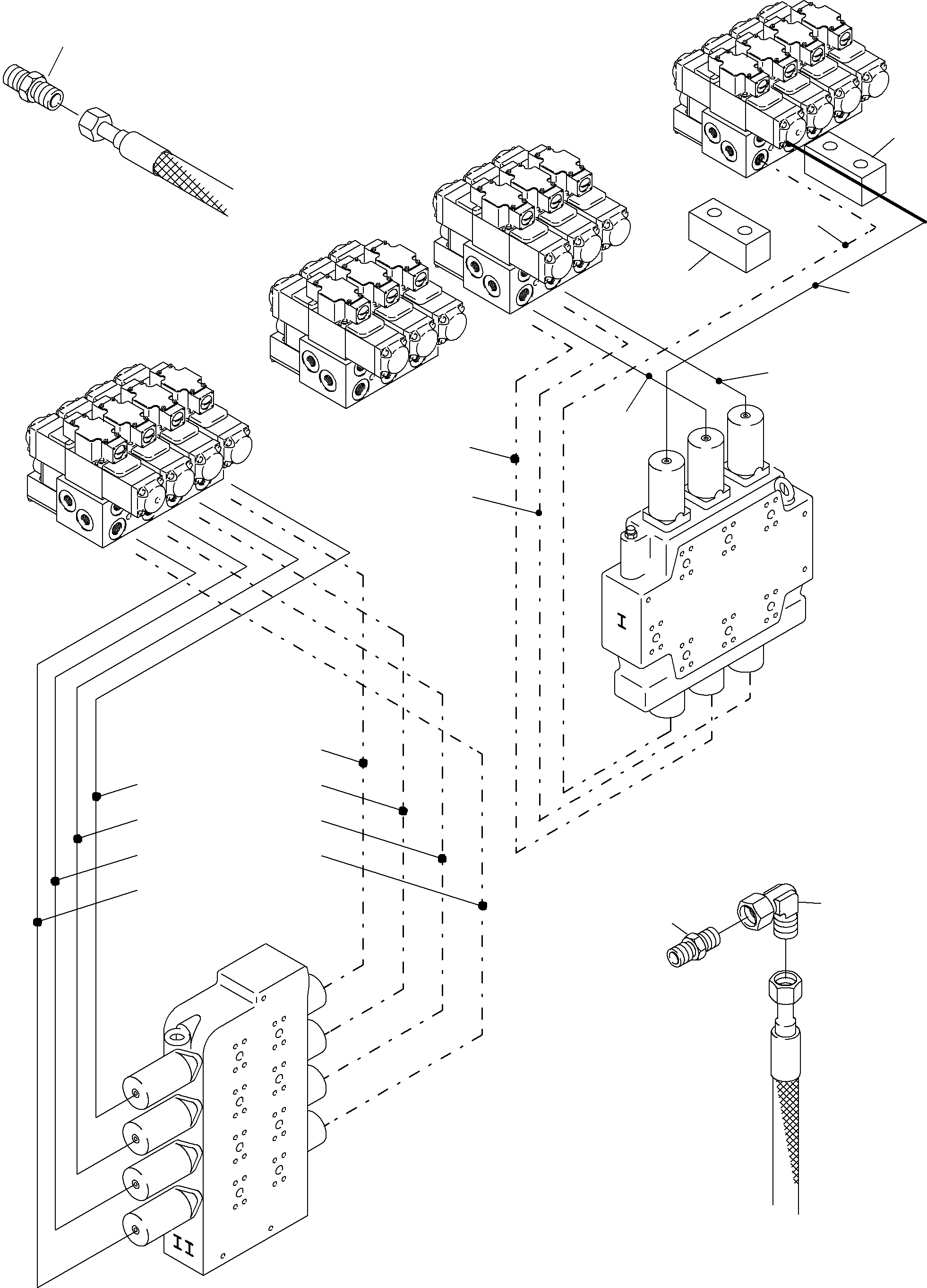 Komatsu parts book diagram for PC4000-6 S/N 08164: REMOT CONTROL MAINFOLD ARR.