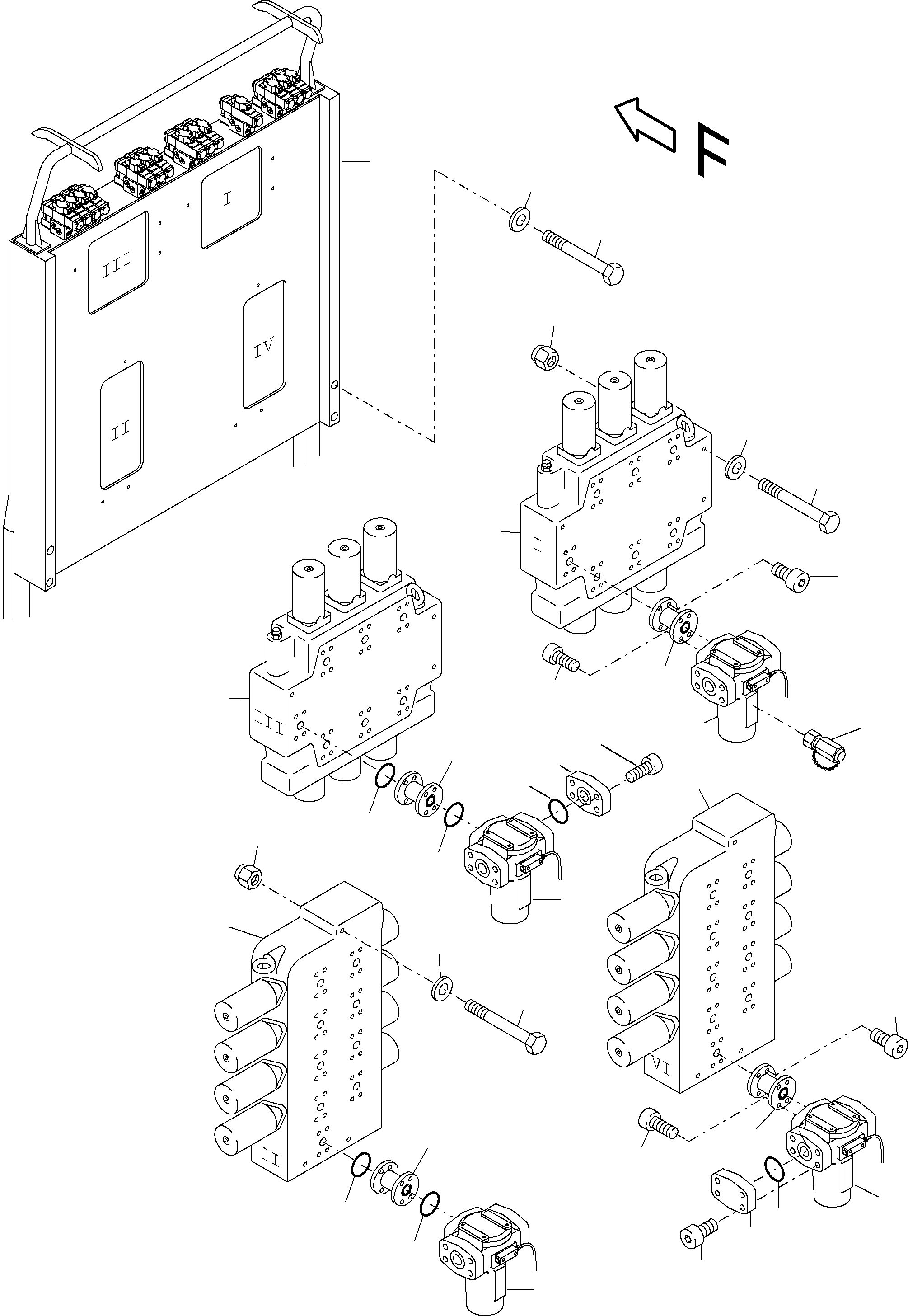 Komatsu parts book diagram for PC4000-6 S/N 08164: CONTROL UNIT, MOUNTING BHE