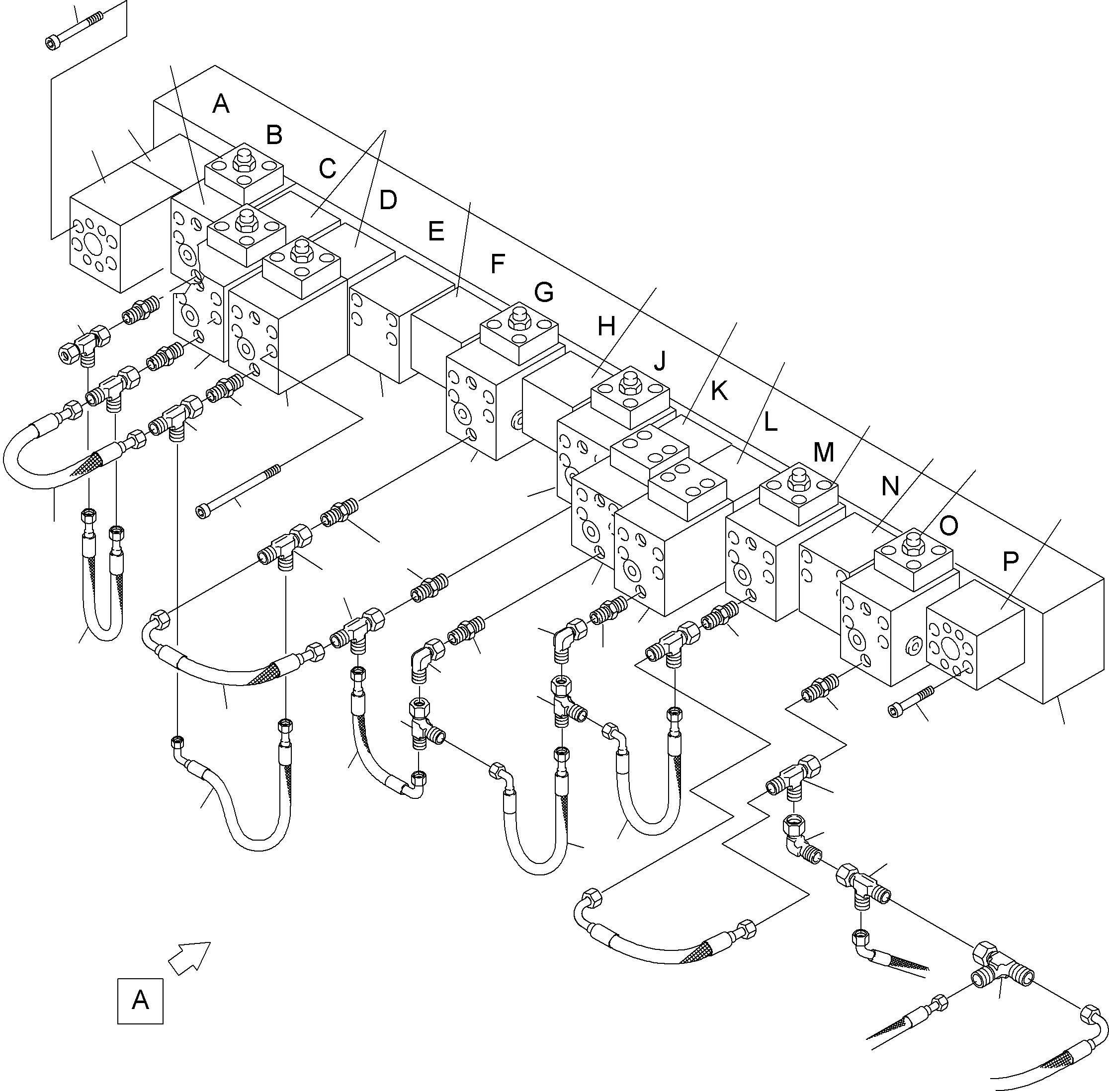 Komatsu parts book diagram for PC4000-6 S/N 08164: MAINFOLD (BE)