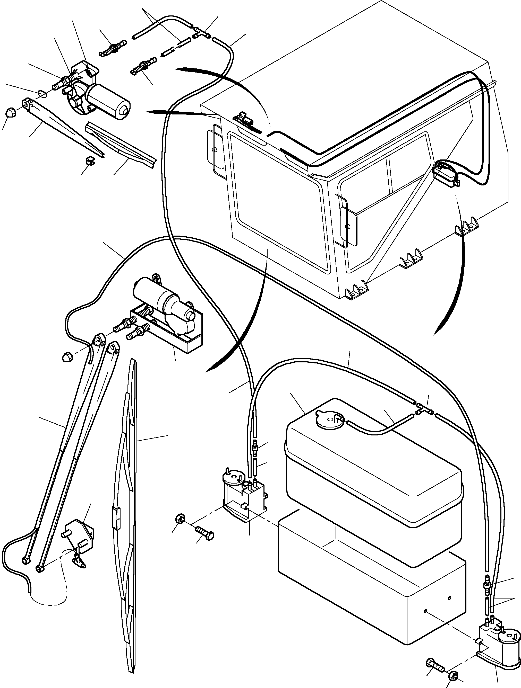 Komatsu parts book diagram for PC4000-6 S/N 08168: WINDSCREEN WASHING ASSY.