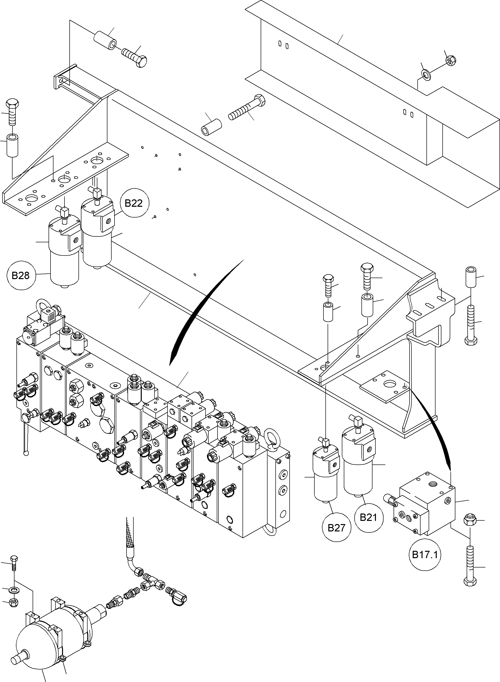 Komatsu parts book diagram for PC4000-6 S/N 08168: CONTROL- AND FILTER PLATE