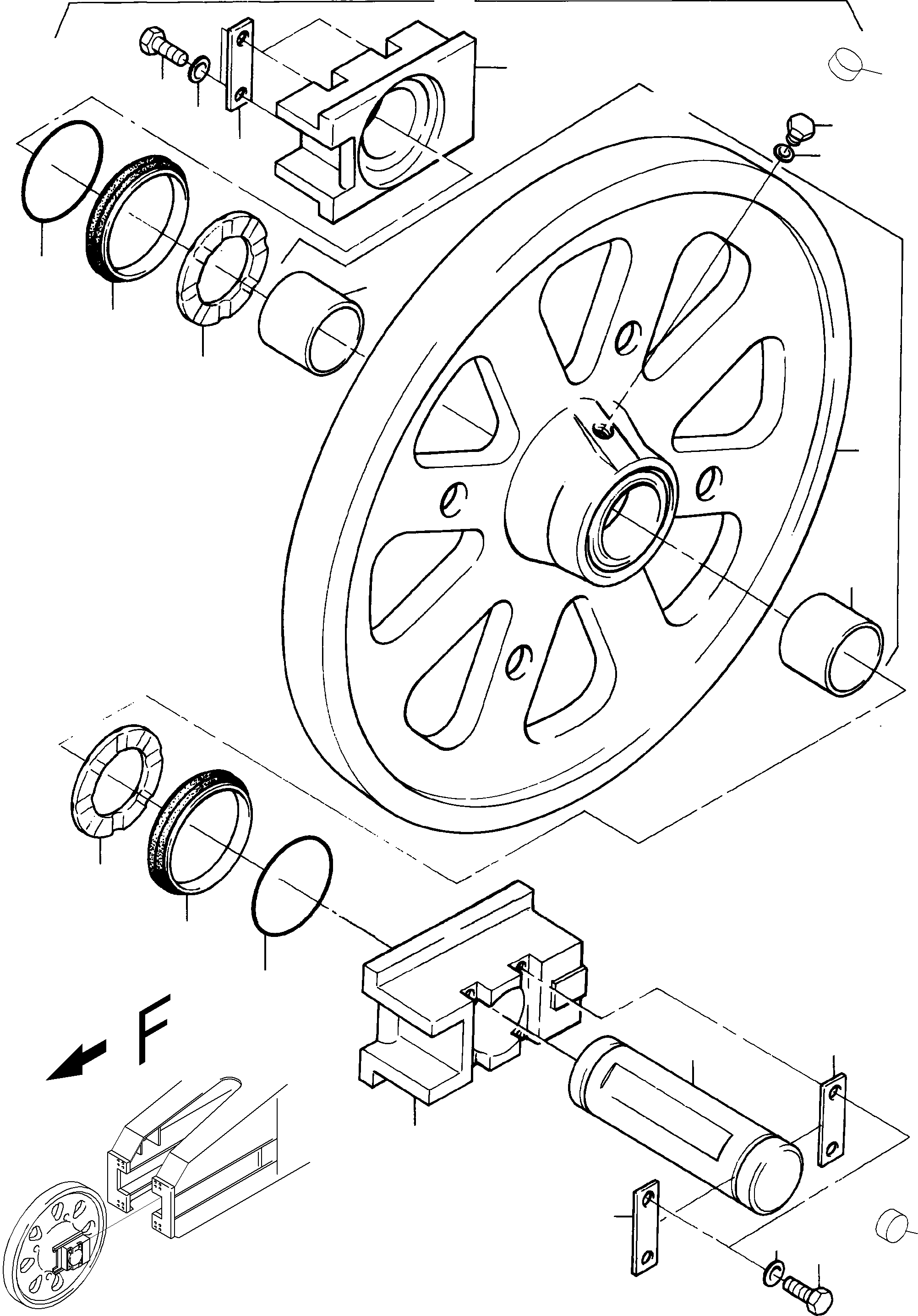 Komatsu parts book diagram for PC4000-6 S/N 08168: IDLER ASSY.