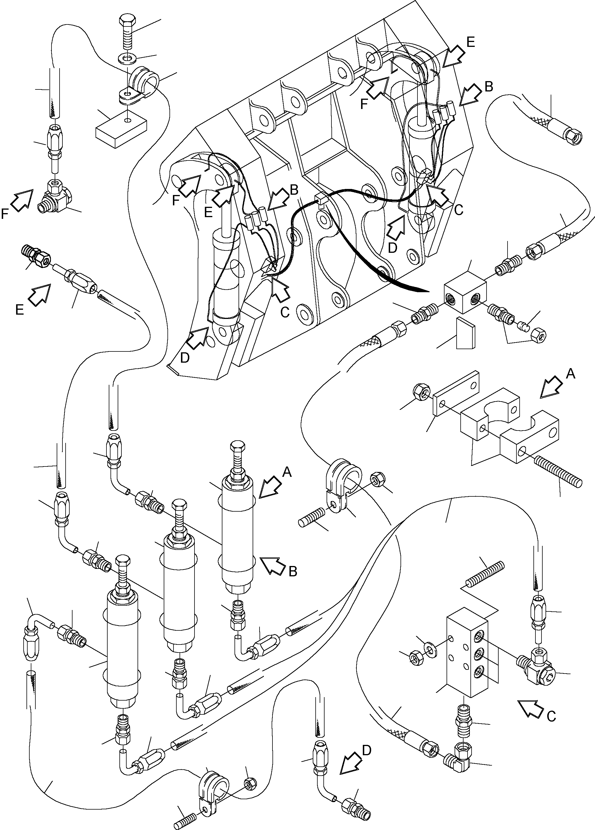 Komatsu parts book diagram for PC4000-6 S/N 08168: CENTRAL LUBRICATION - BULLCLAM, STANDARD (BR4000)