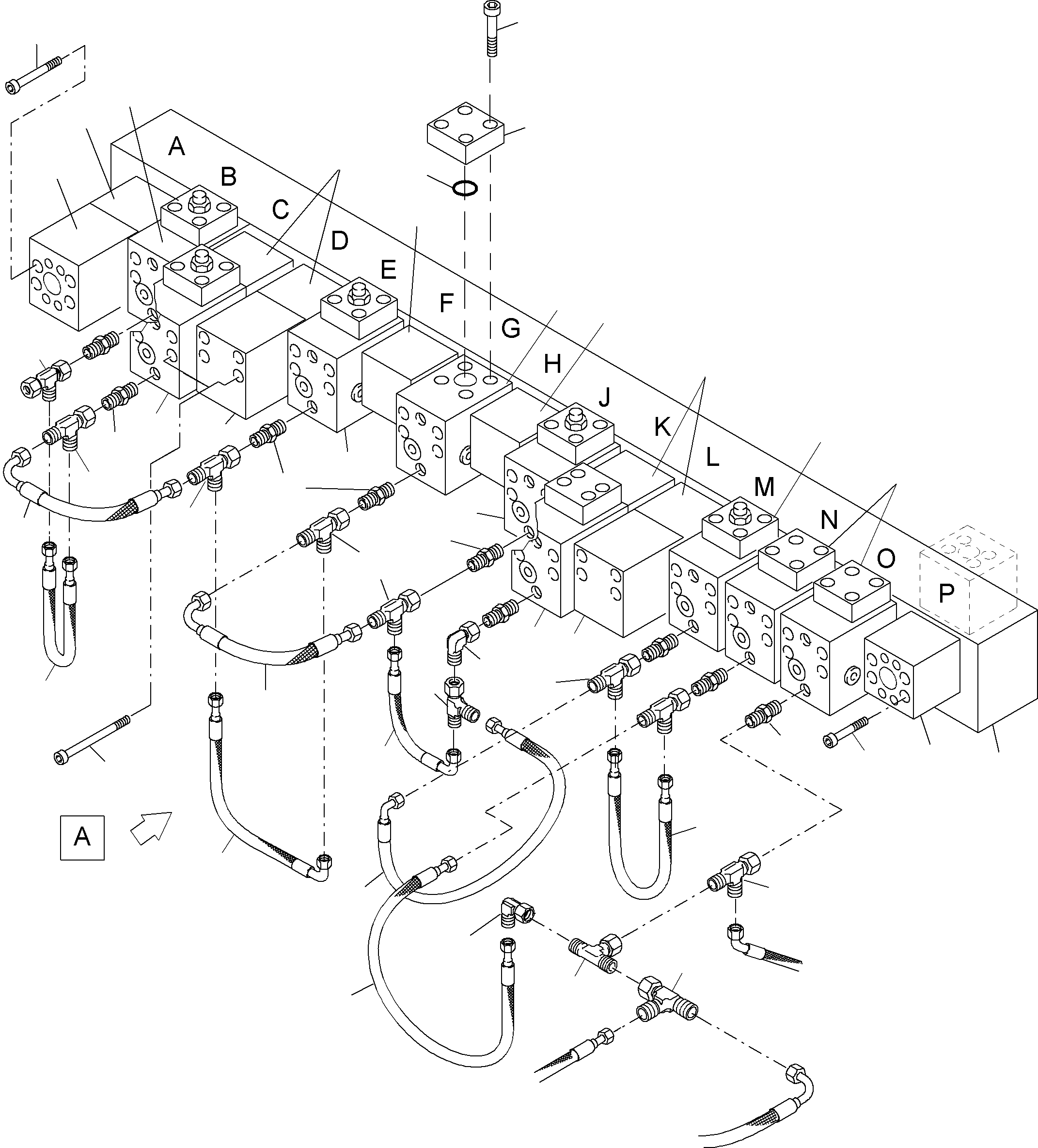 Komatsu parts book diagram for PC4000-6 S/N 08168: MAINFOLD (BBE)