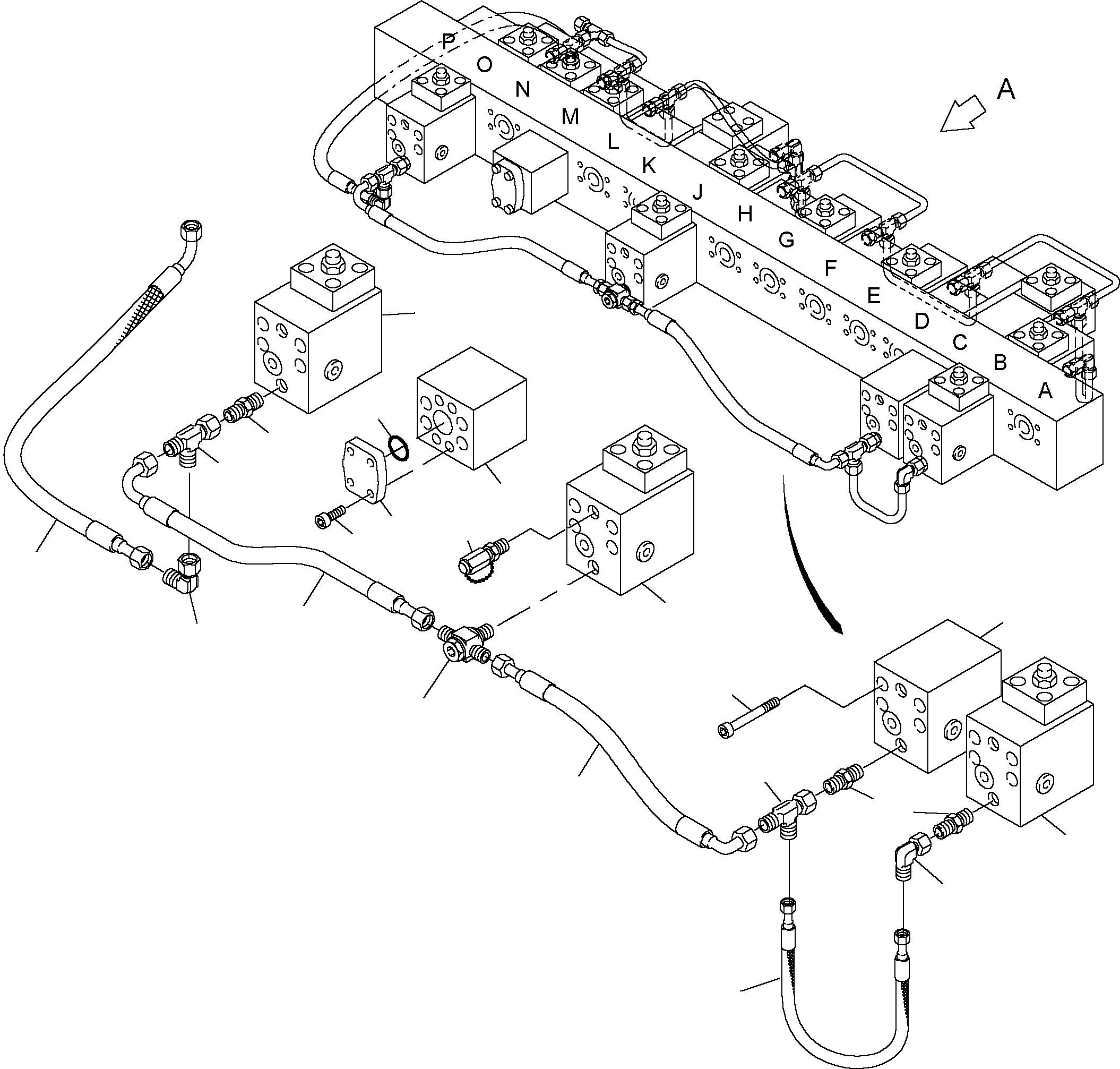 Komatsu parts book diagram for PC4000-6 S/N 08168: MAINFOLD (BBE)