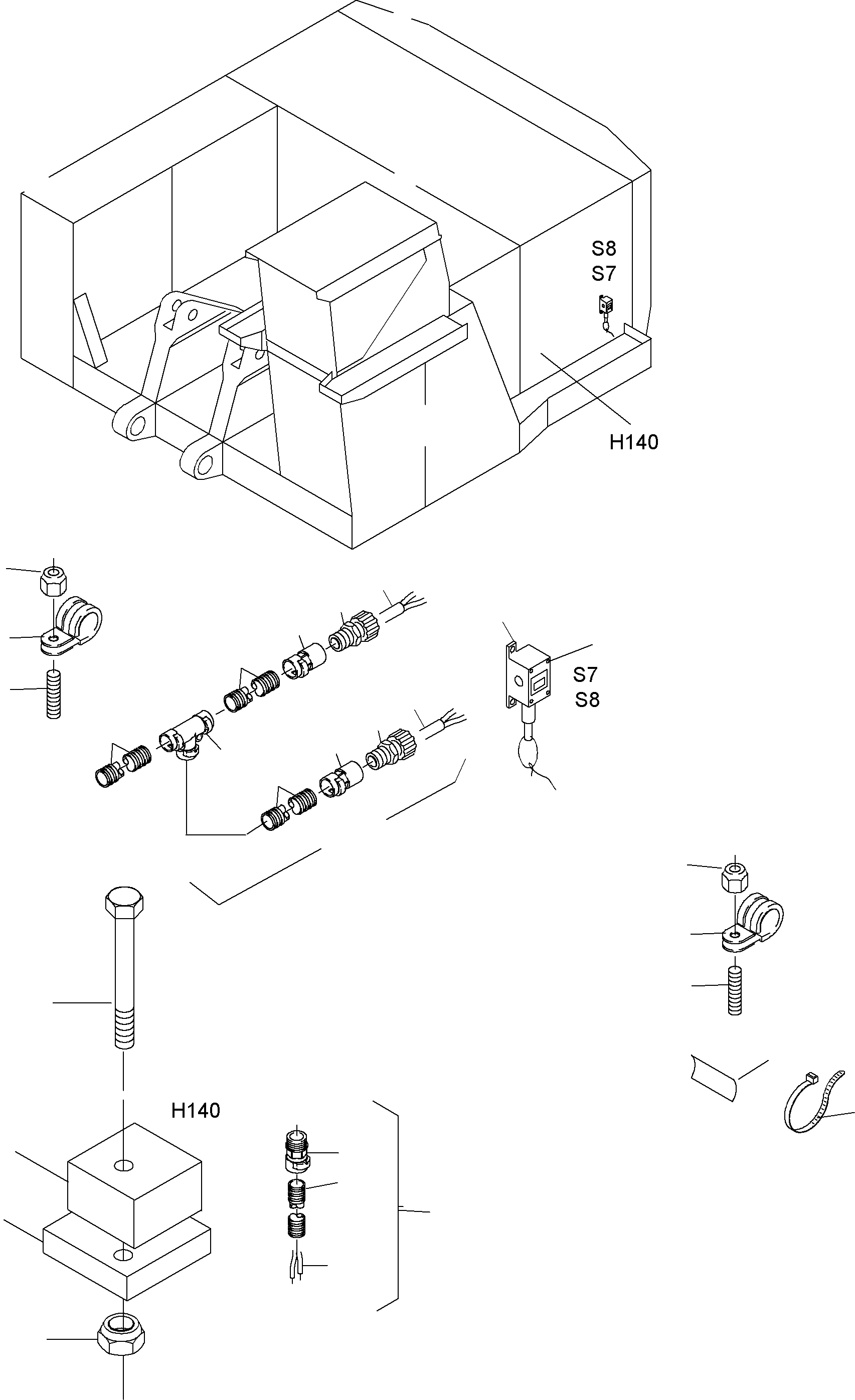 Komatsu parts book diagram for PC4000-6 S/N 08168: ELECT. PARTS - MOVEM. SIGNAL AND WARN. SYSTEM