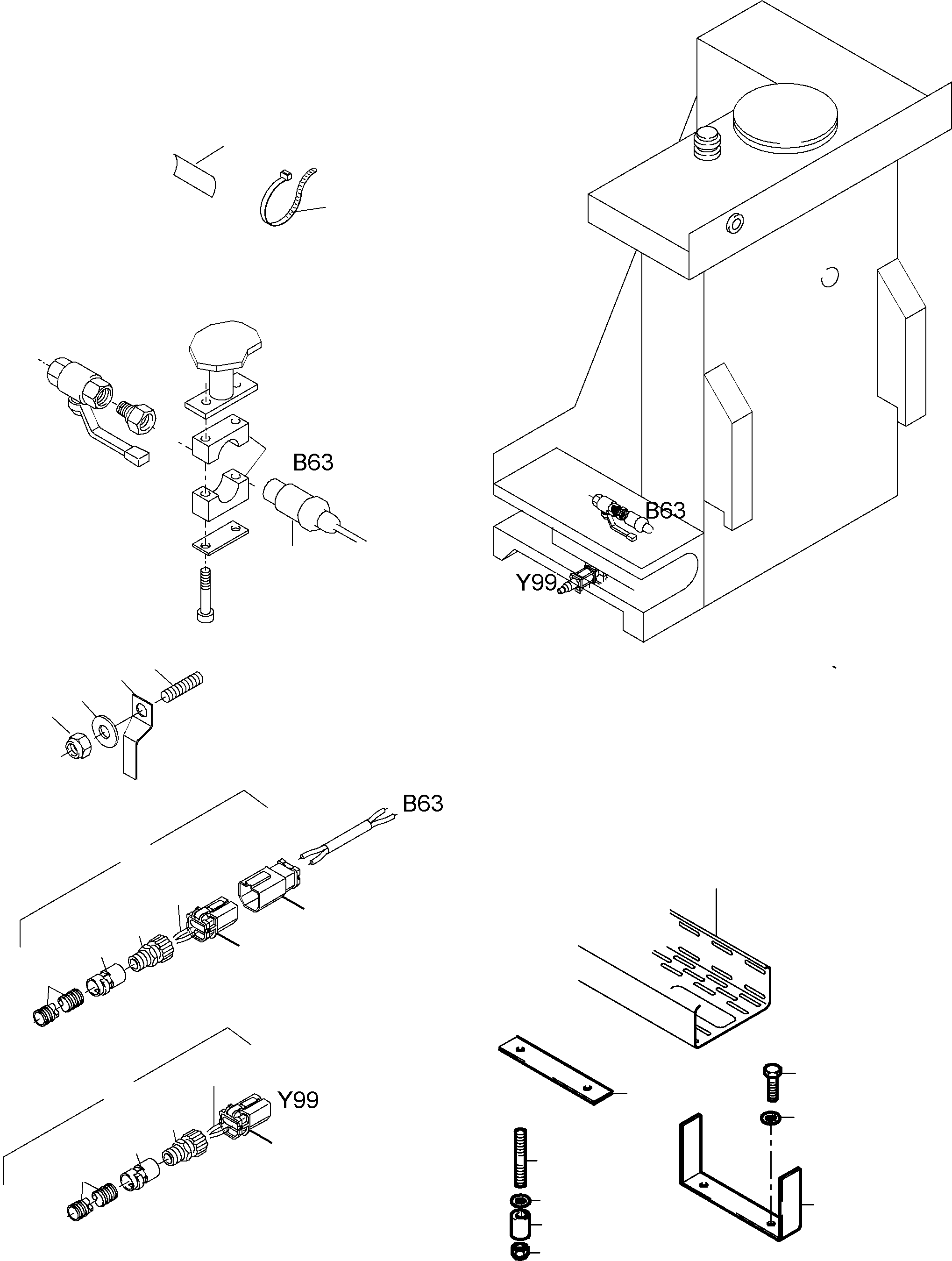 Komatsu parts book diagram for PC4000-6 S/N 08168: CABLES - TANK SENSOR