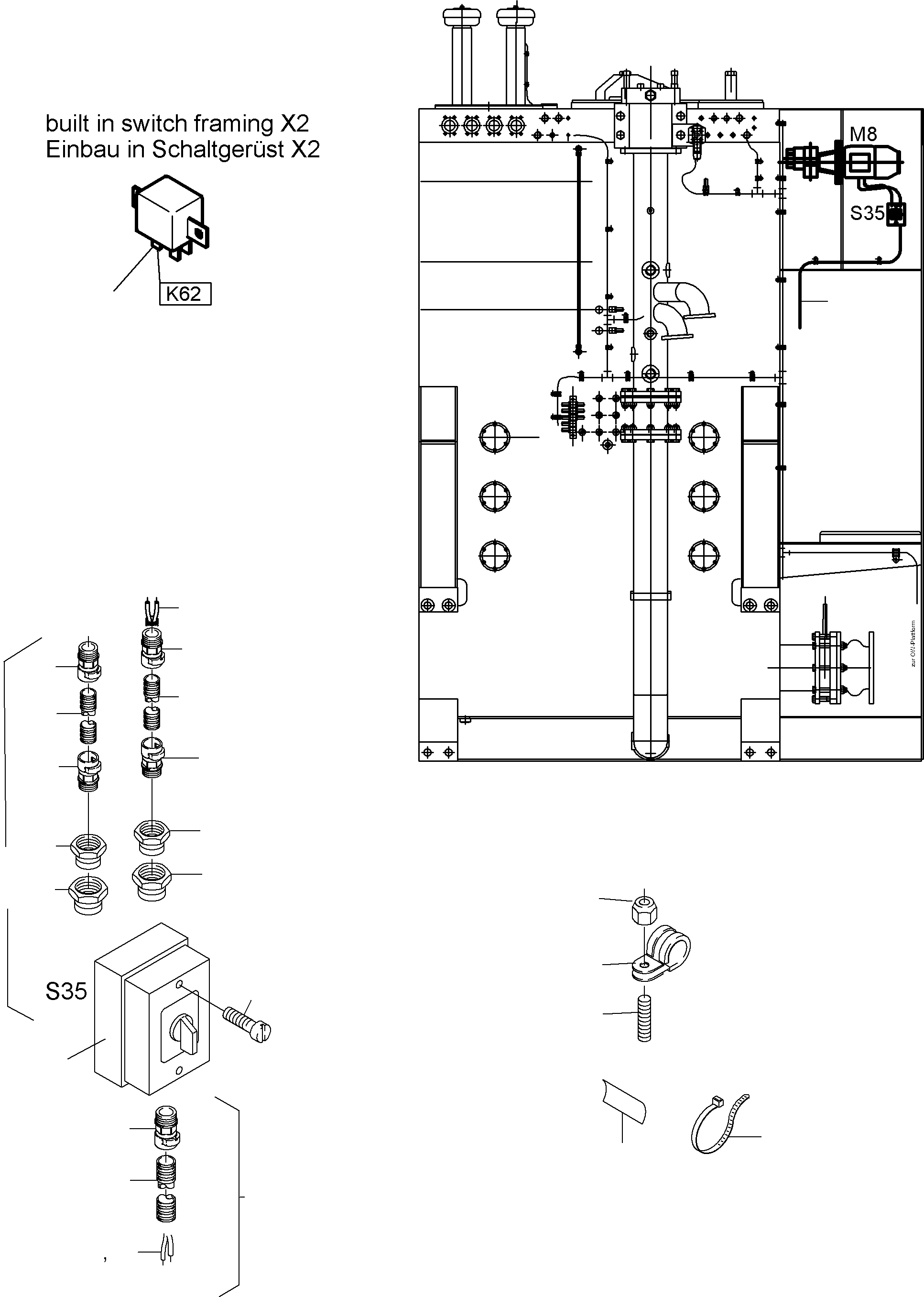 Komatsu parts book diagram for PC4000-6 S/N 08168: CABLES - TRANSFUSING PUMP