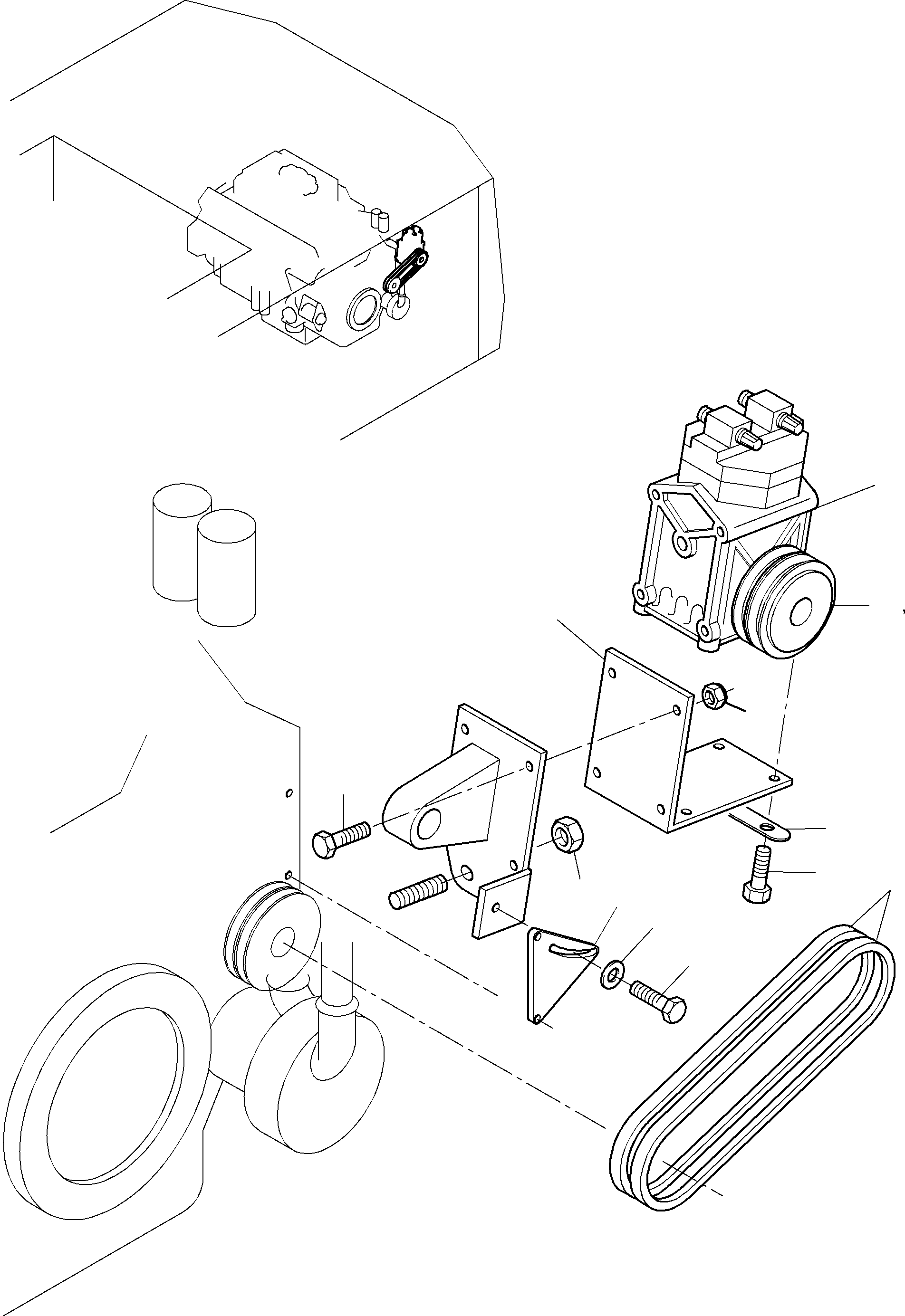 Komatsu parts book diagram for PC4000-6 S/N 08168: AIR CONDITION. COMPRESSOR DRIVE