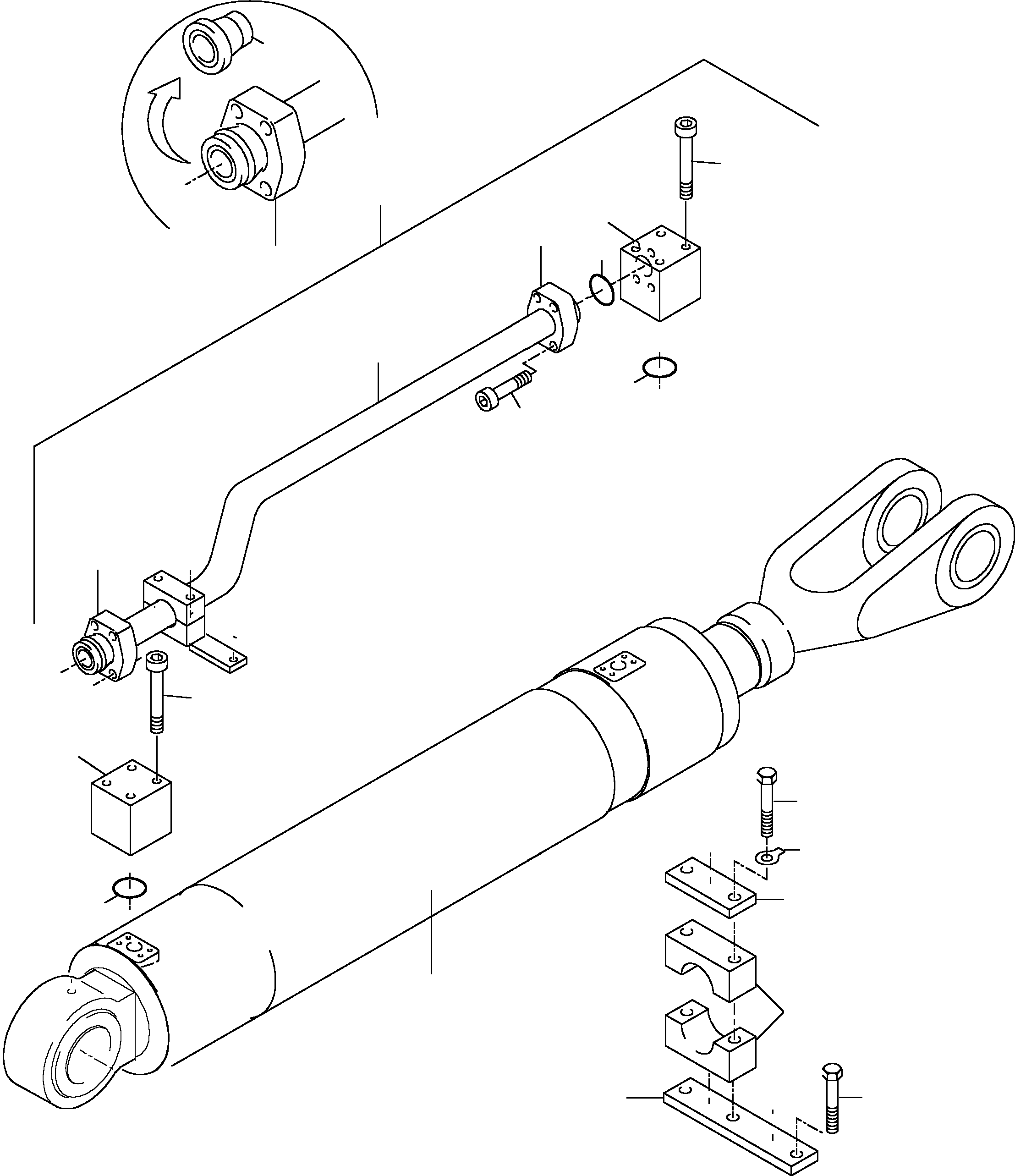 Komatsu parts book diagram for PC4000-6 S/N 08168: PIPING - STICK CYLINDER