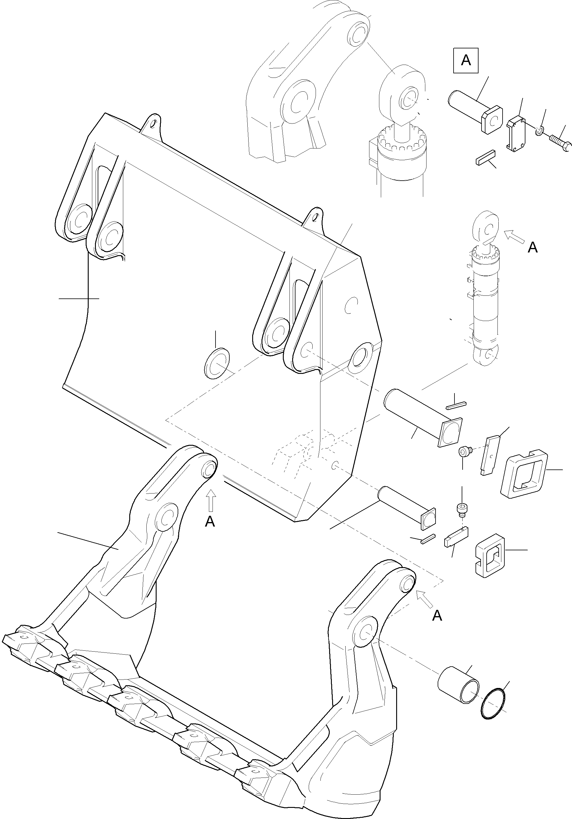 Komatsu parts book diagram for PC4000-6 S/N 08168: BULLCLAM BUCKET 24,0 CBM