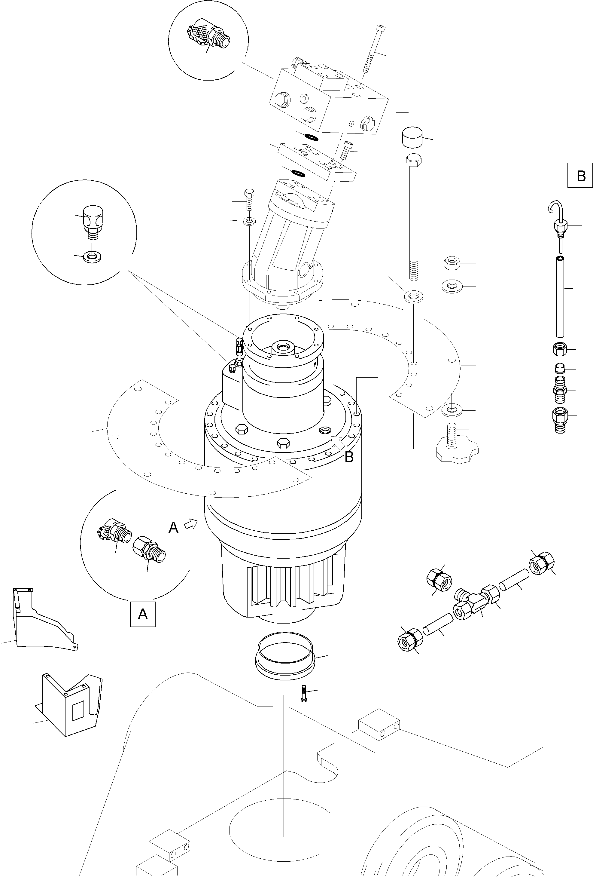 Komatsu parts book diagram for PC4000-6 S/N 08177: SLEW GEAR ARR.
