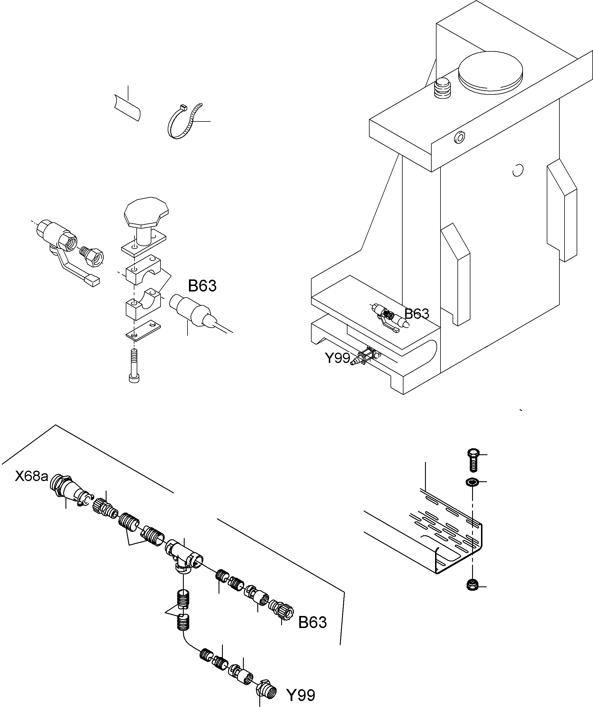 Komatsu parts book diagram for PC4000-6 S/N 08177: CABLES - TANK SENSOR