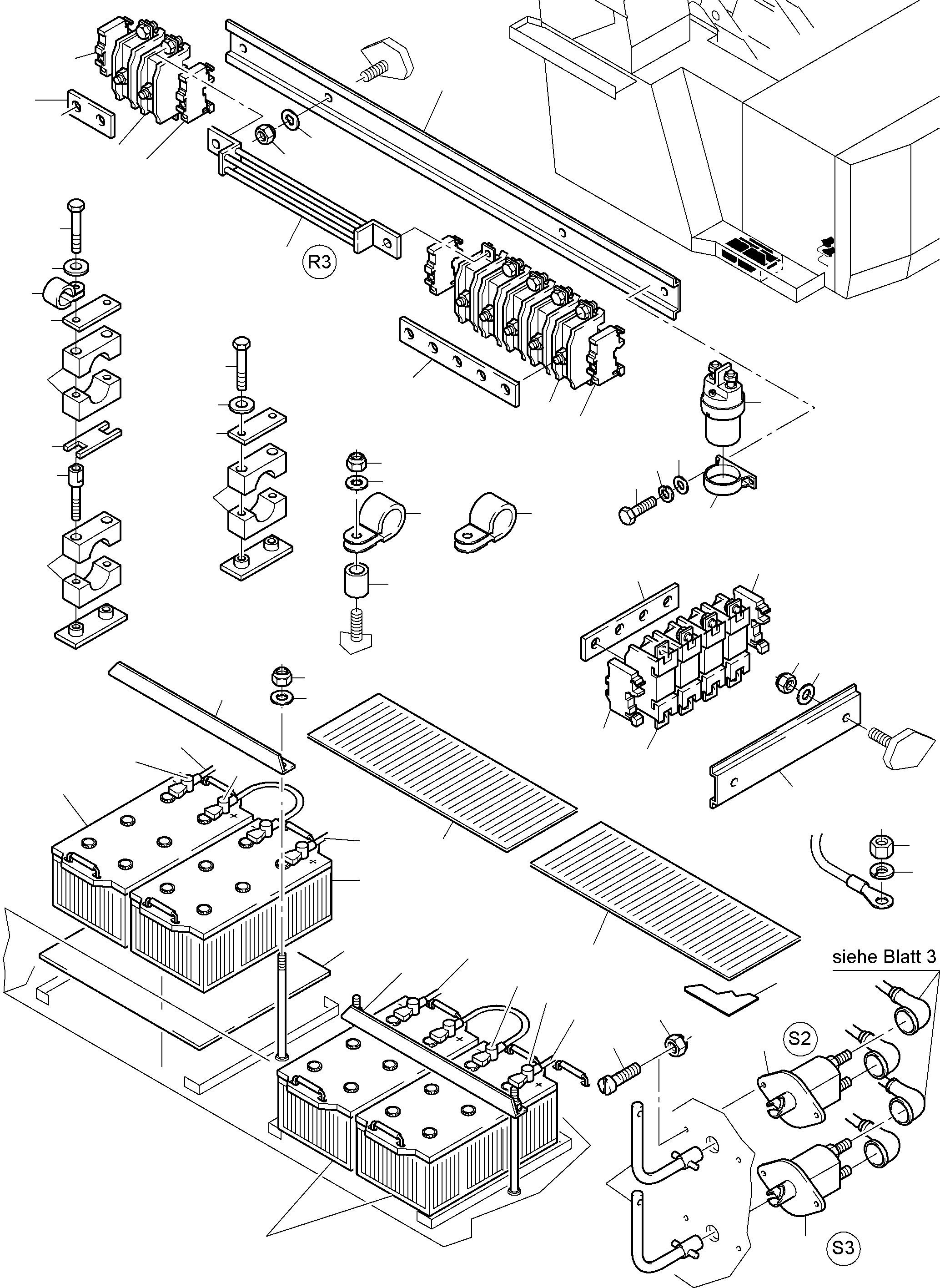 Komatsu parts book diagram for PC4000-6 S/N 08177: BATTERIES WITH CABLES