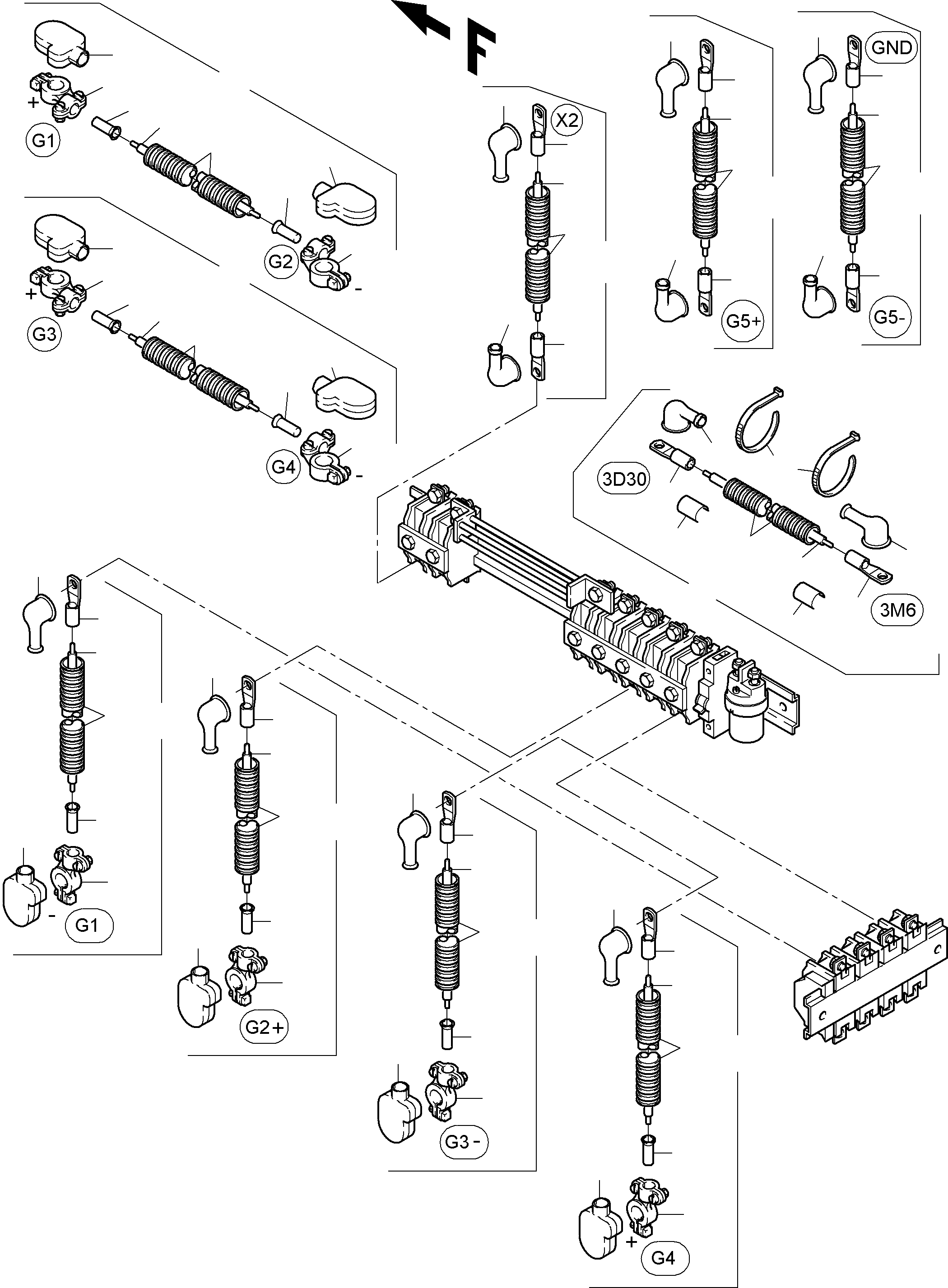 Komatsu parts book diagram for PC4000-6 S/N 08177: BATTERIES WITH CABLES
